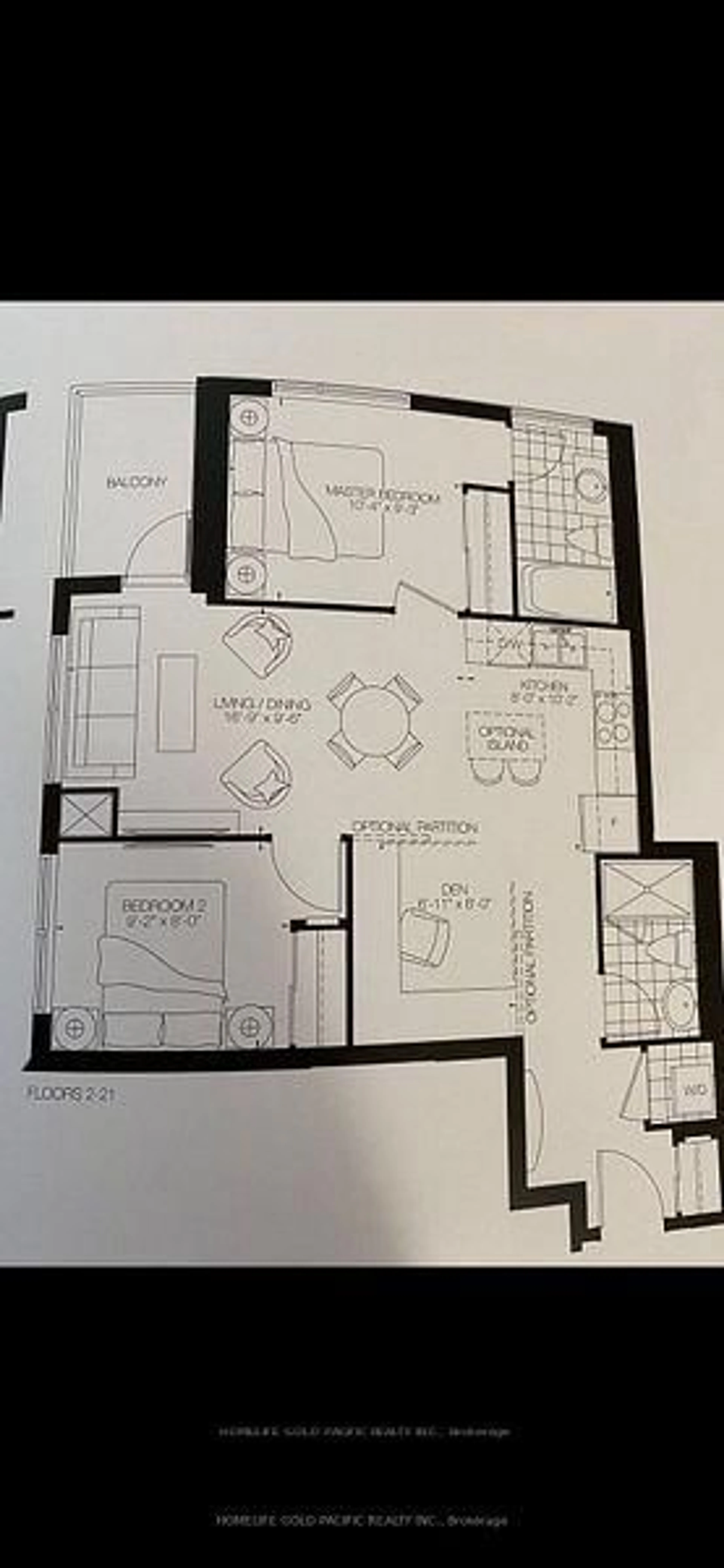 Floor plan for 195 Bonis Ave #2305, Toronto Ontario M1T 0A5