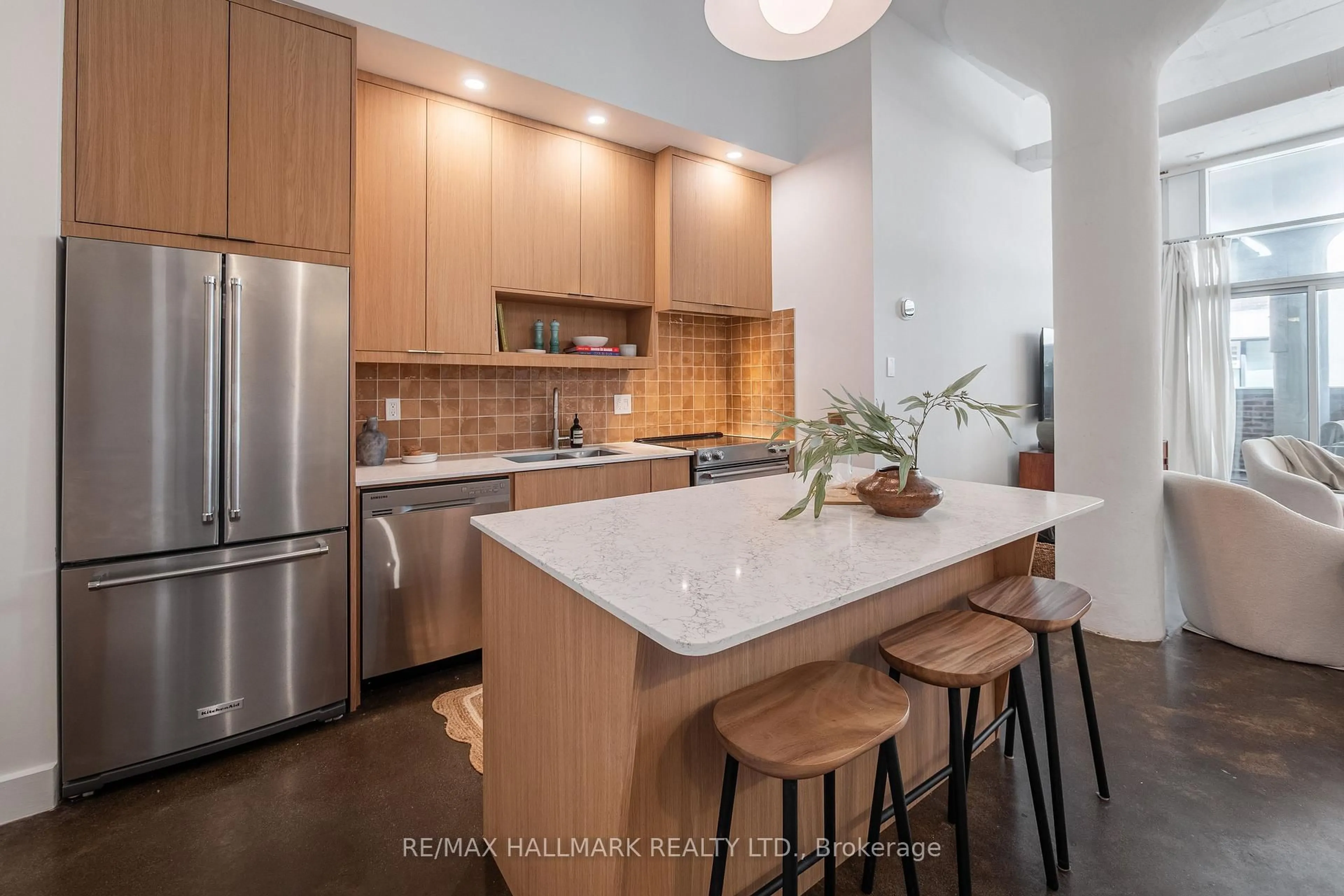 Open concept kitchen, unknown for 233 Carlaw Ave #406, Toronto Ontario M4M 3N6