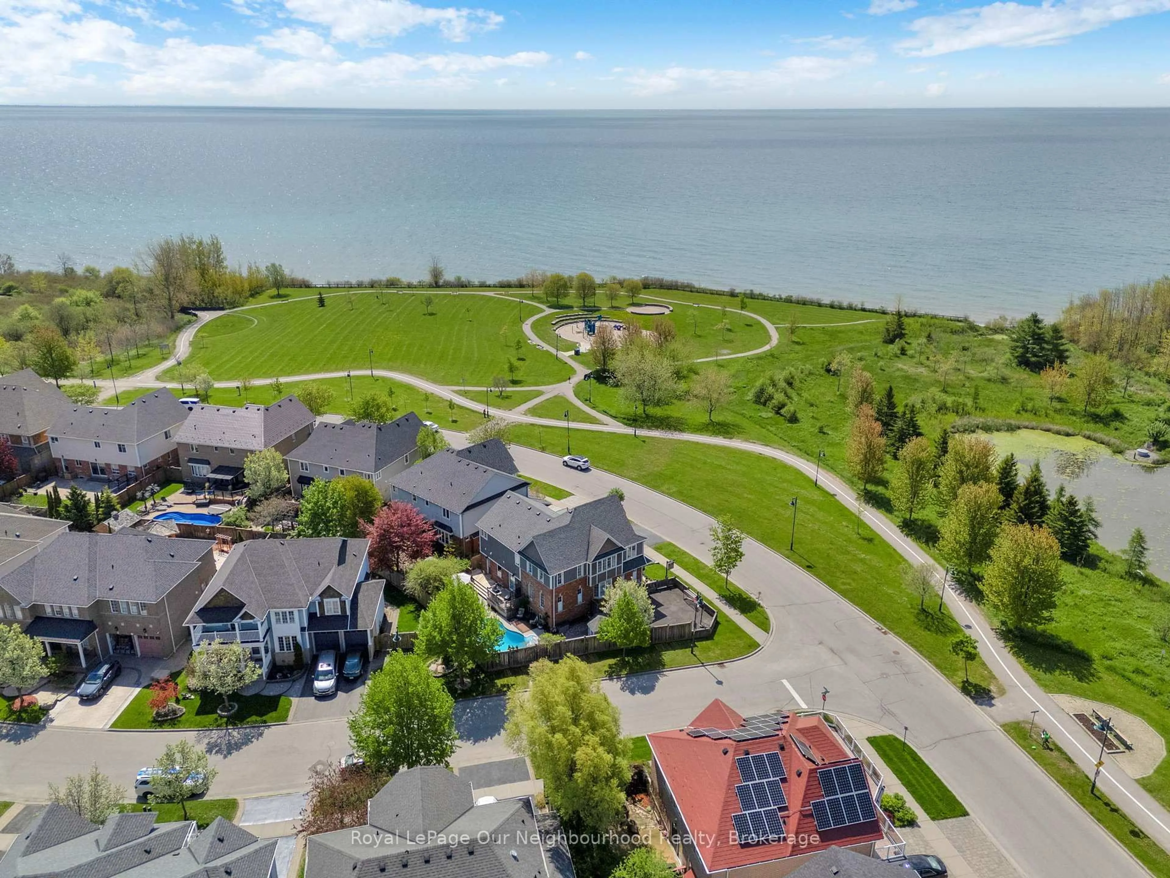 A pic from outside/outdoor area/front of a property/back of a property/a pic from drone, water/lake/river/ocean view for 977 Audley Rd, Ajax Ontario L1Z 1N6