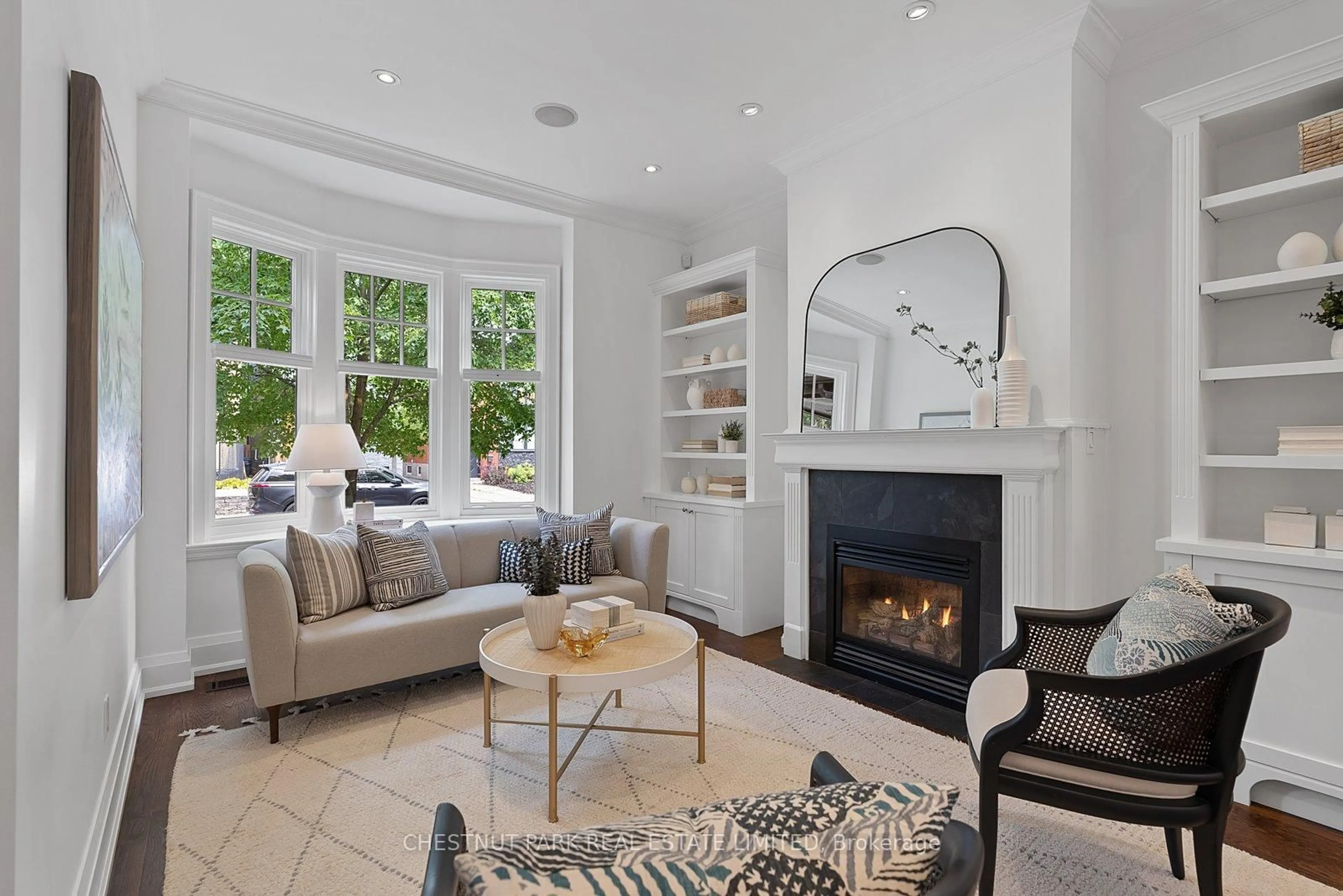 Living room with furniture, ceramic/tile floor for 918 Carlaw Ave, Toronto Ontario M4K 3L3