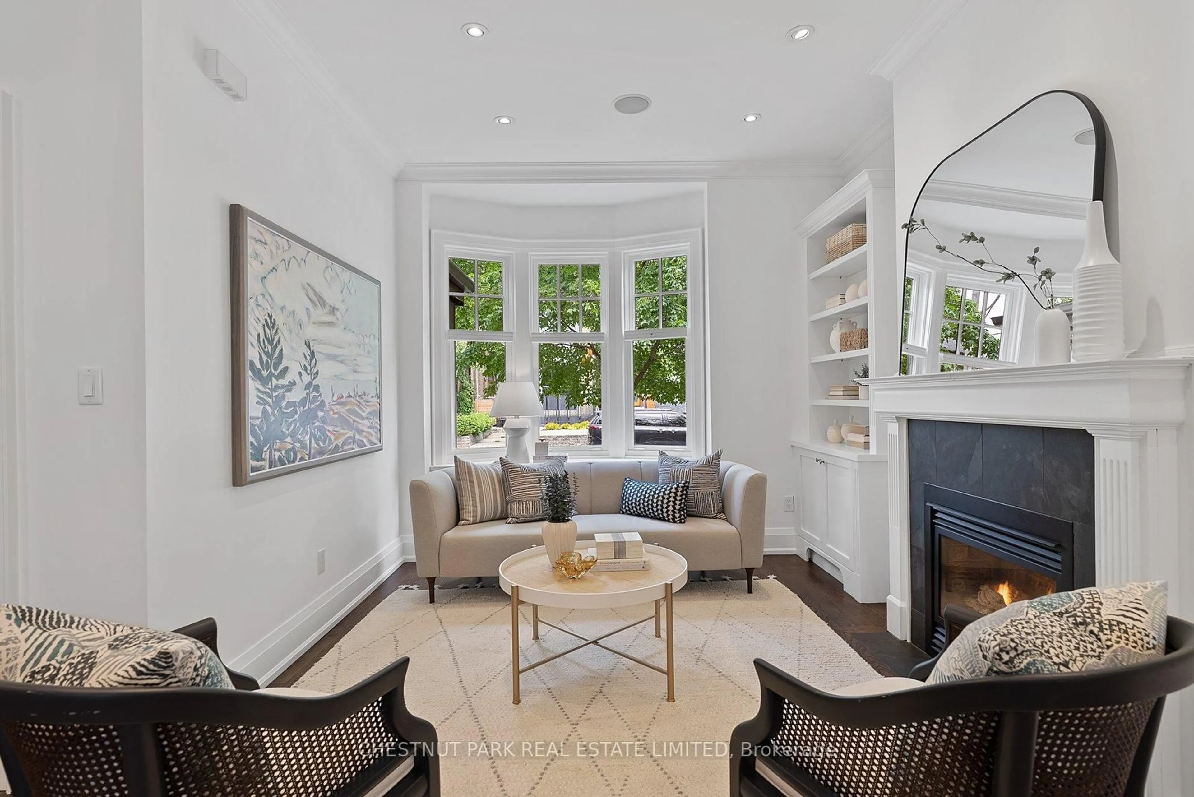 Living room with furniture, ceramic/tile floor for 918 Carlaw Ave, Toronto Ontario M4K 3L3