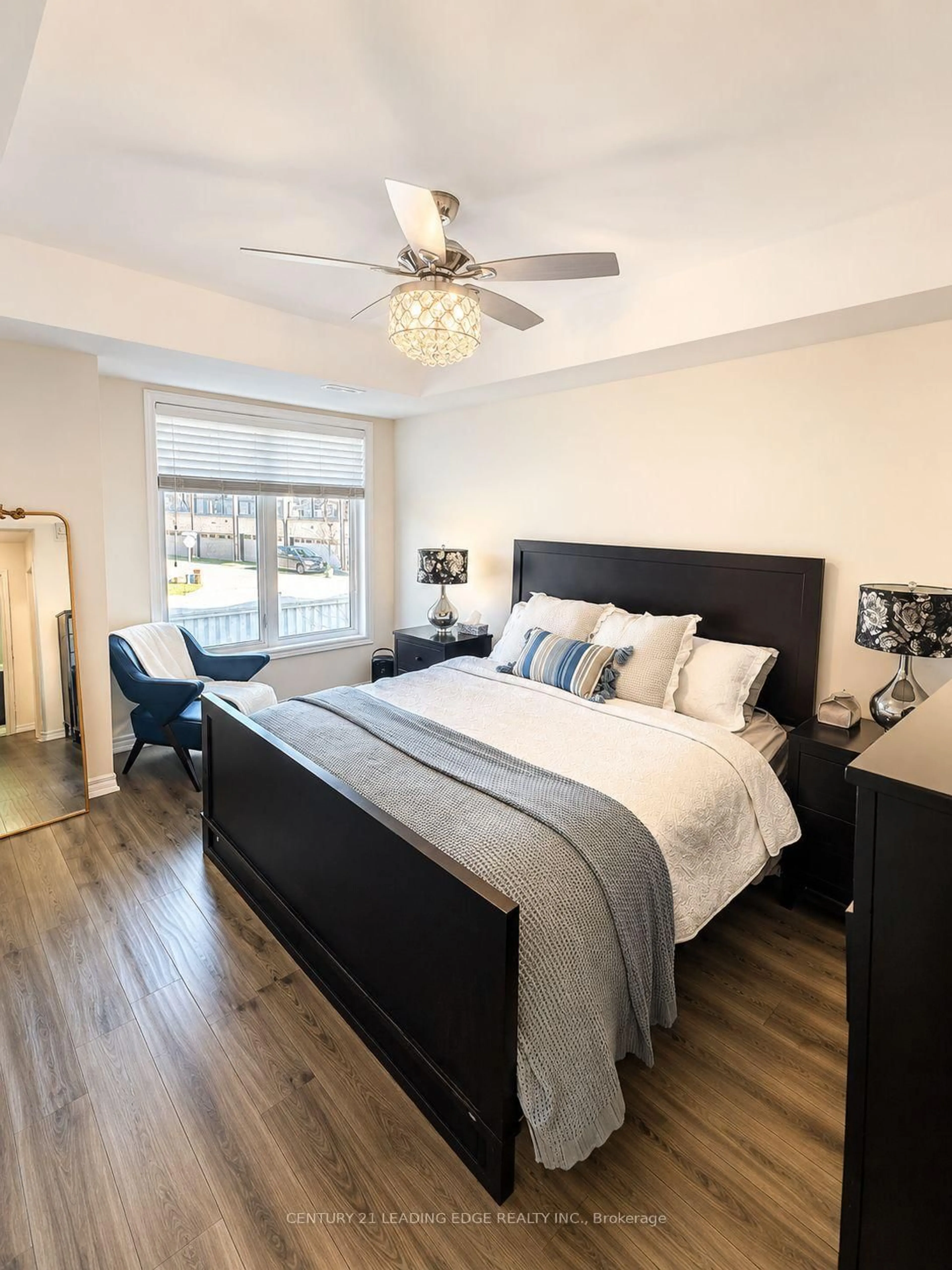 Bedroom with bed, wood/laminate floor for 660 GORDON St #209, Whitby Ontario L1N 9X4