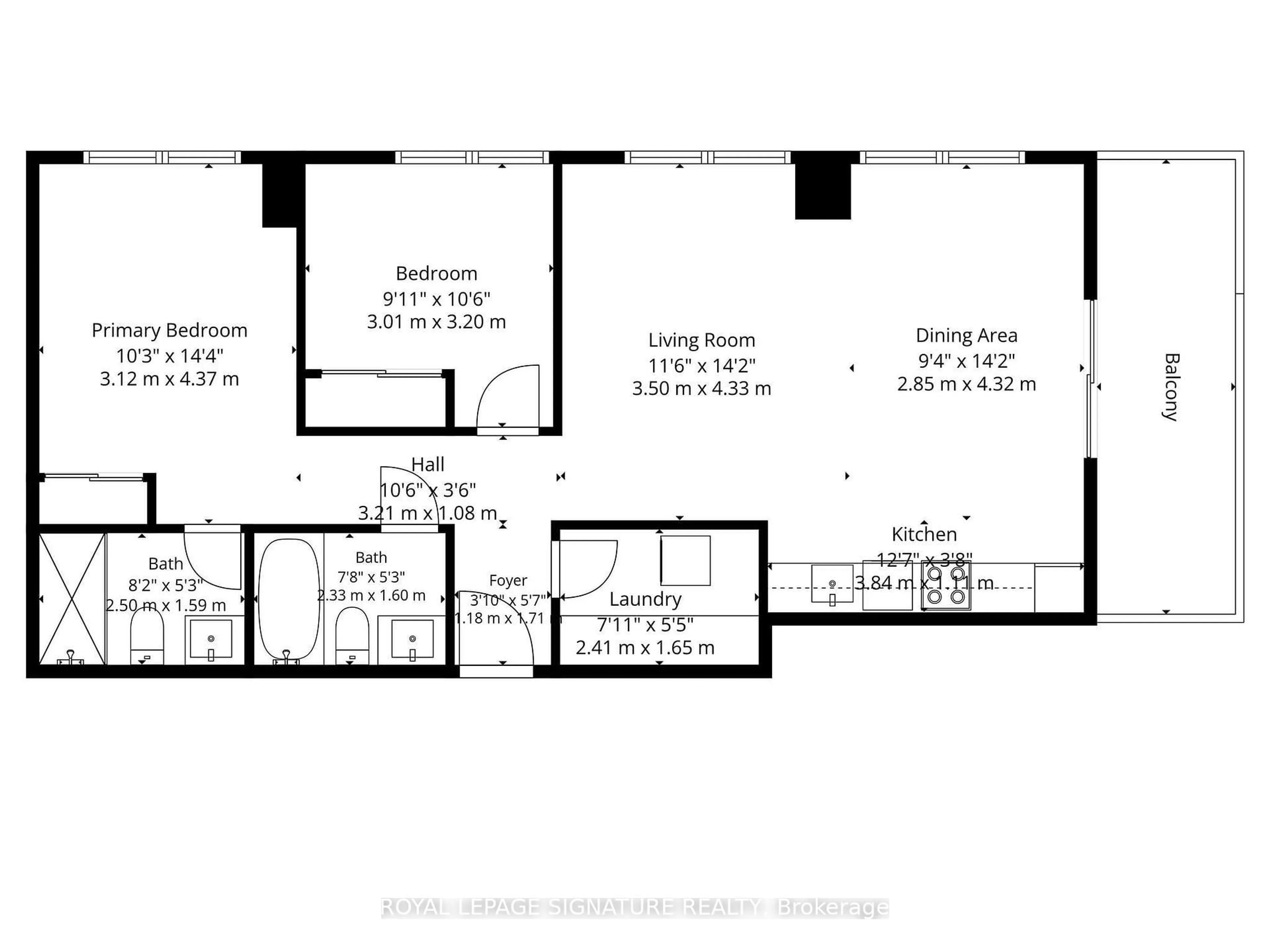 Floor plan for 3520 Danforth Ave #601, Toronto Ontario M1L 1E5