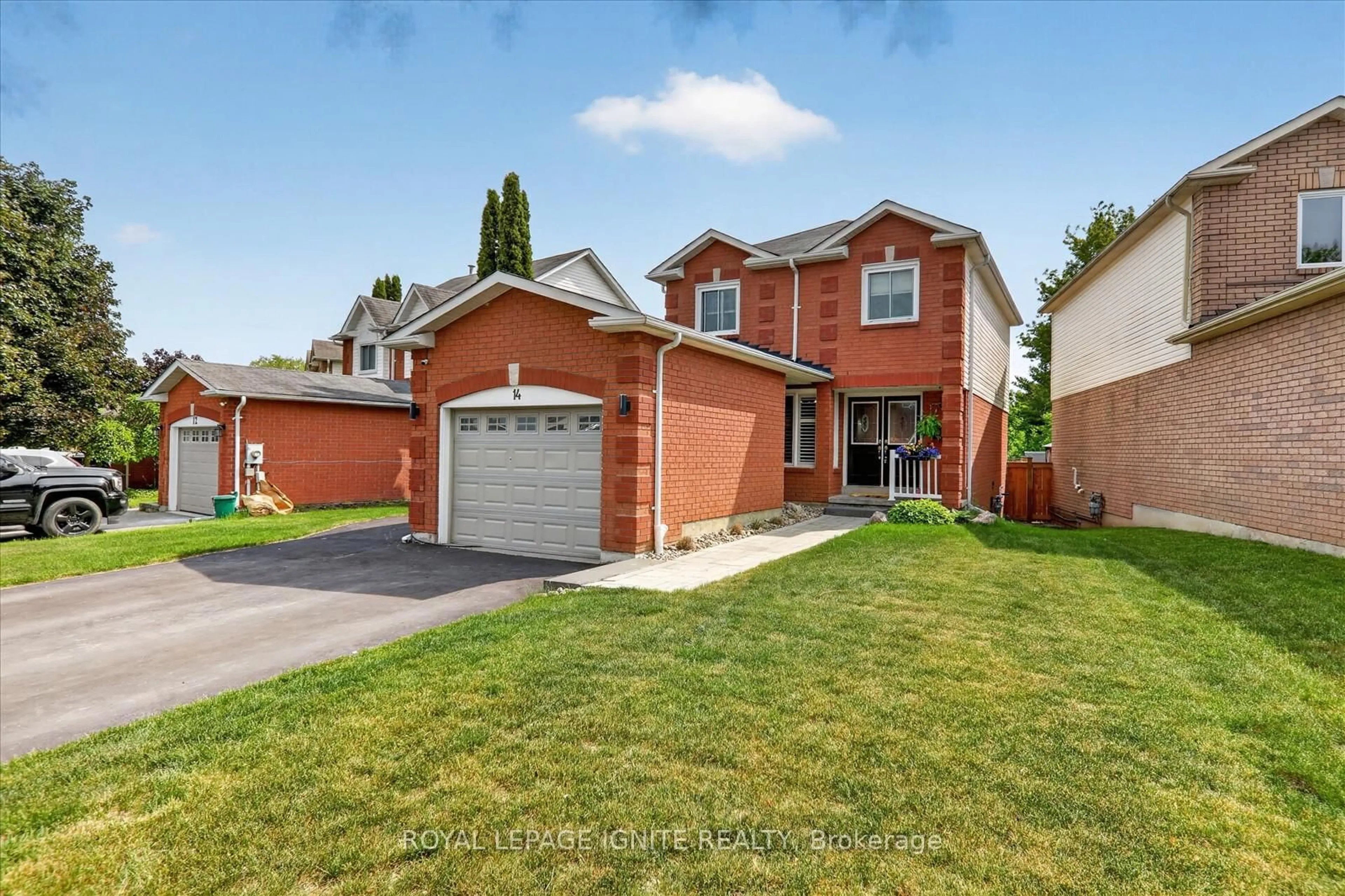 Home with brick exterior material, street for 14 Elephant Hill Dr, Clarington Ontario L1C 4M5