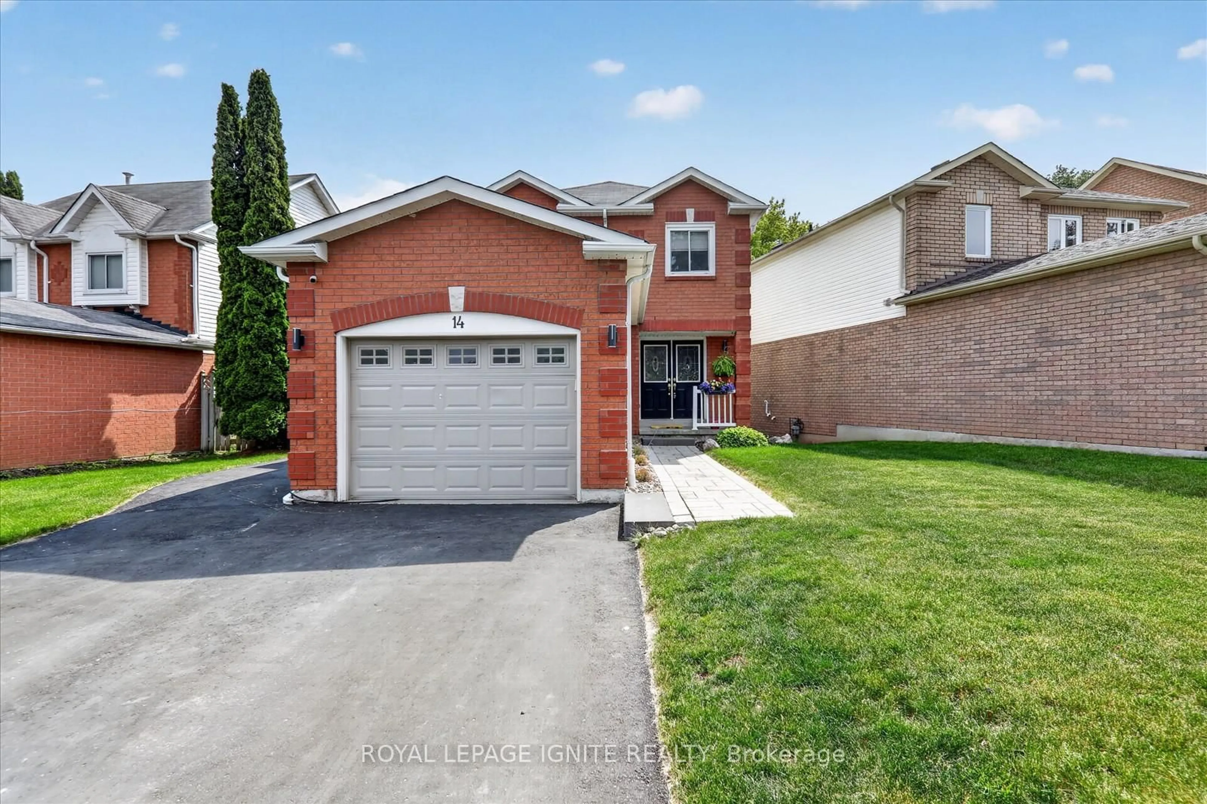 Home with brick exterior material, street for 14 Elephant Hill Dr, Clarington Ontario L1C 4M5