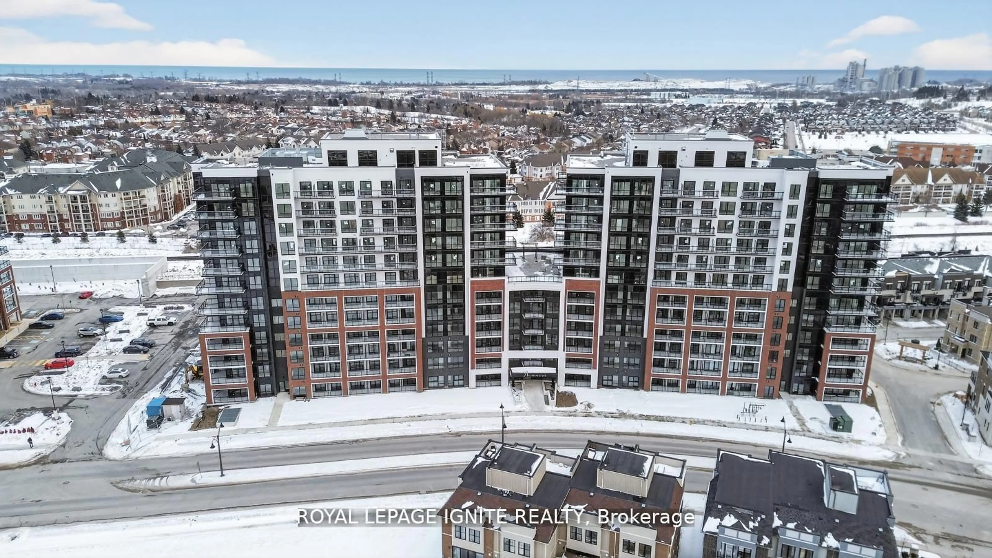 A pic from outside/outdoor area/front of a property/back of a property/a pic from drone, city buildings view from balcony for 51 Clarington Blvd #113, Clarington Ontario L1C 7J8