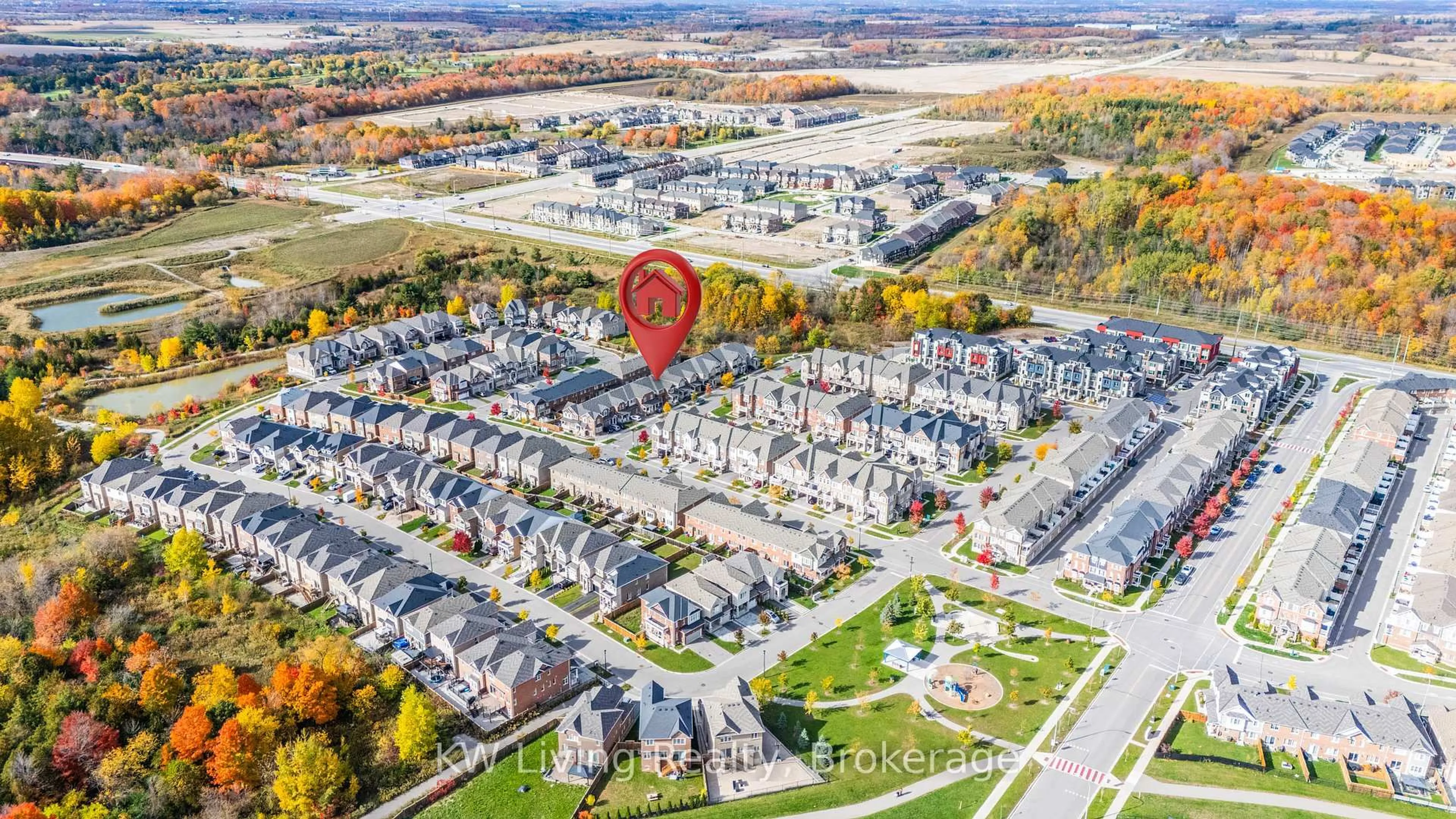 A pic from outside/outdoor area/front of a property/back of a property/a pic from drone, street for 1010 Reflection Pl, Pickering Ontario L1X 0E9