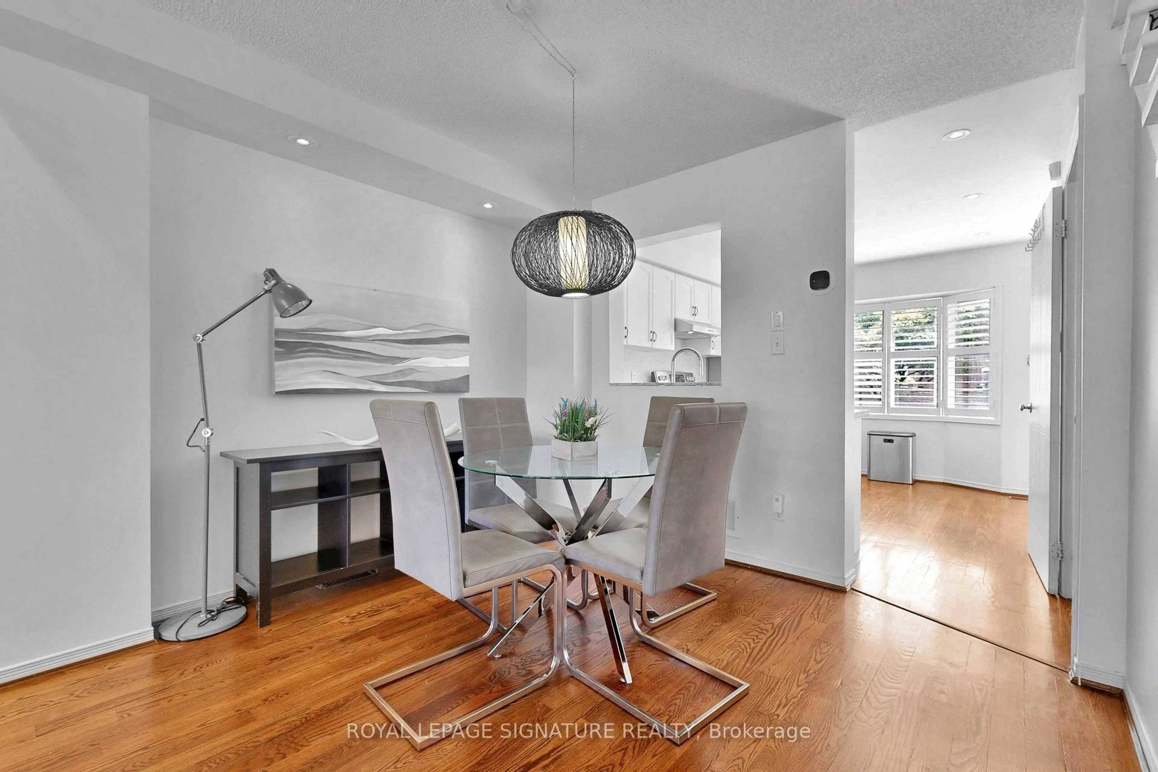 Dining room, wood/laminate floor for 75 Doncaster Ave, Toronto Ontario M4C 5S6