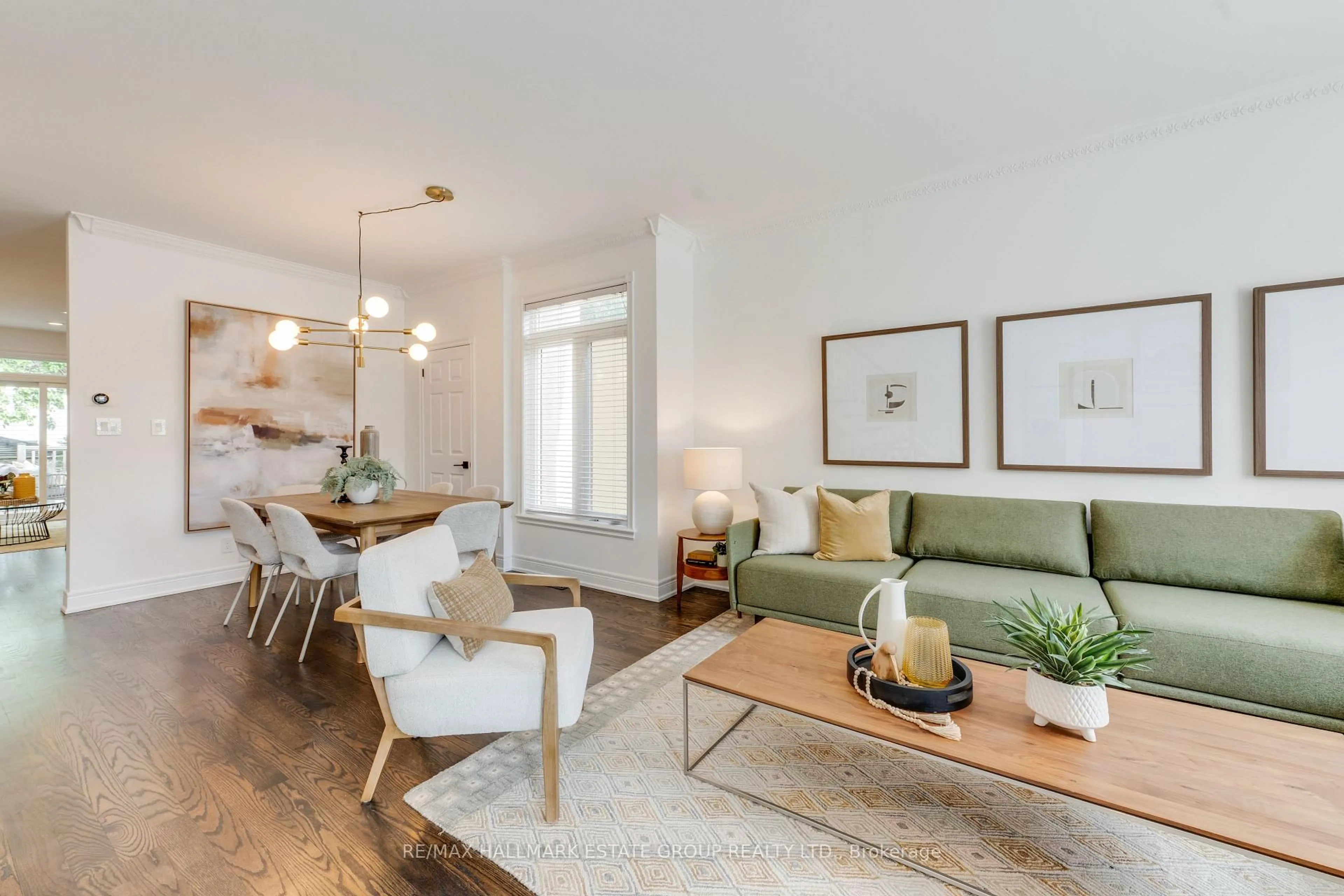 Living room with furniture, wood/laminate floor for 51 Stanhope Ave, Toronto Ontario M4K 3N4
