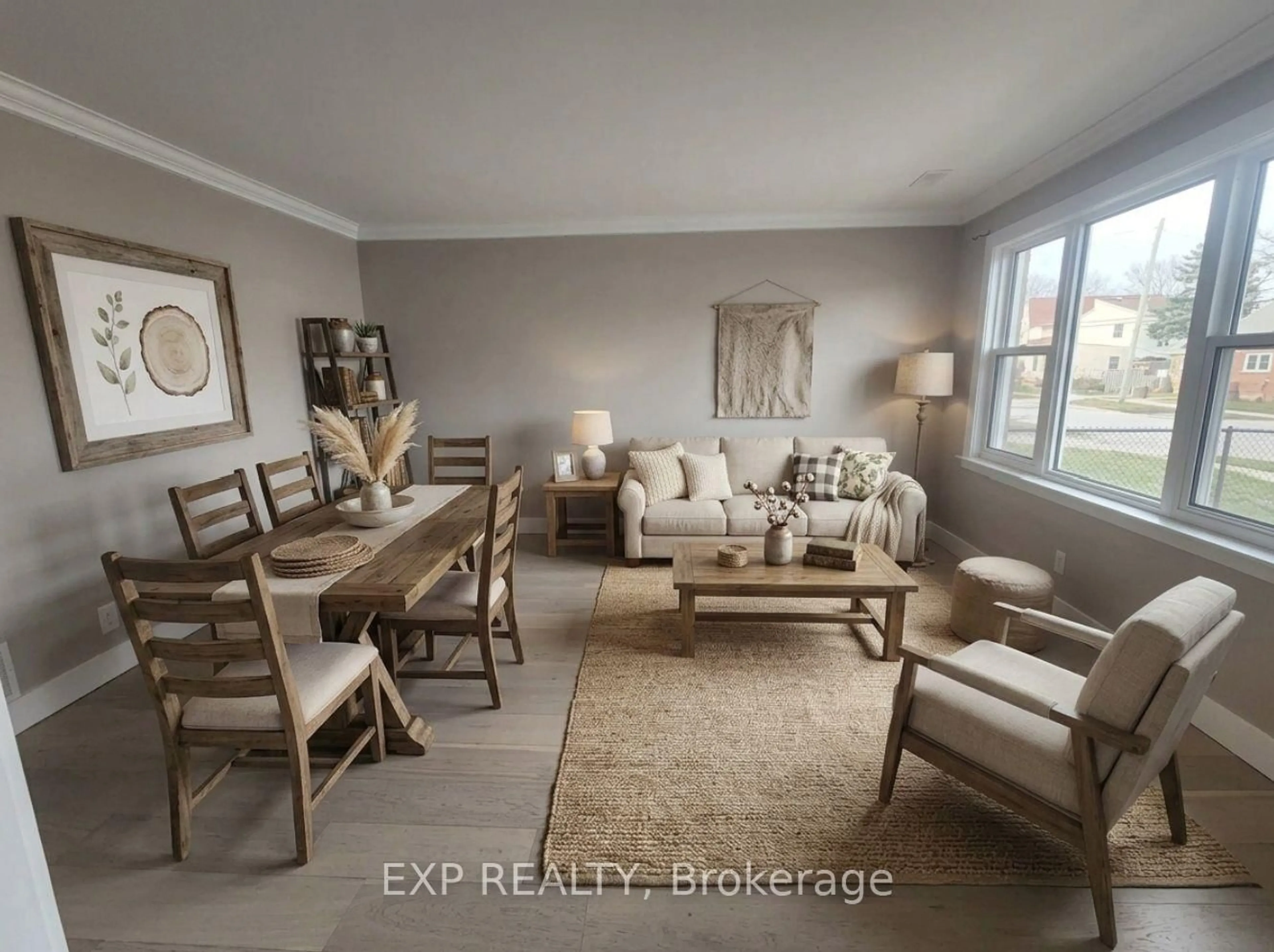 Living room with furniture, wood/laminate floor for 780 Oxford St, Oshawa Ontario L1J 3W1