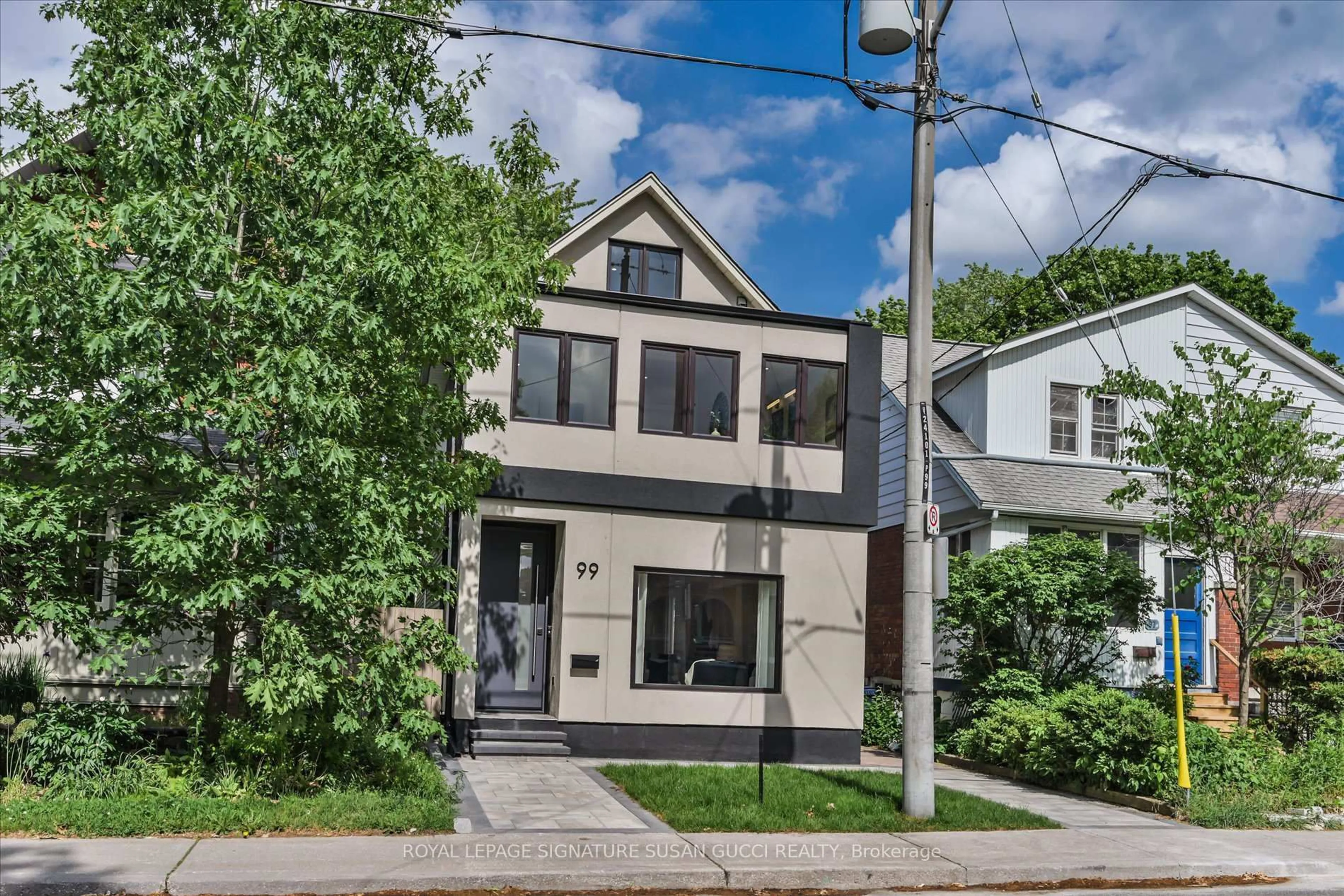 Home with brick exterior material, street for 99 Chisholm Ave, Toronto Ontario M4C 4V6