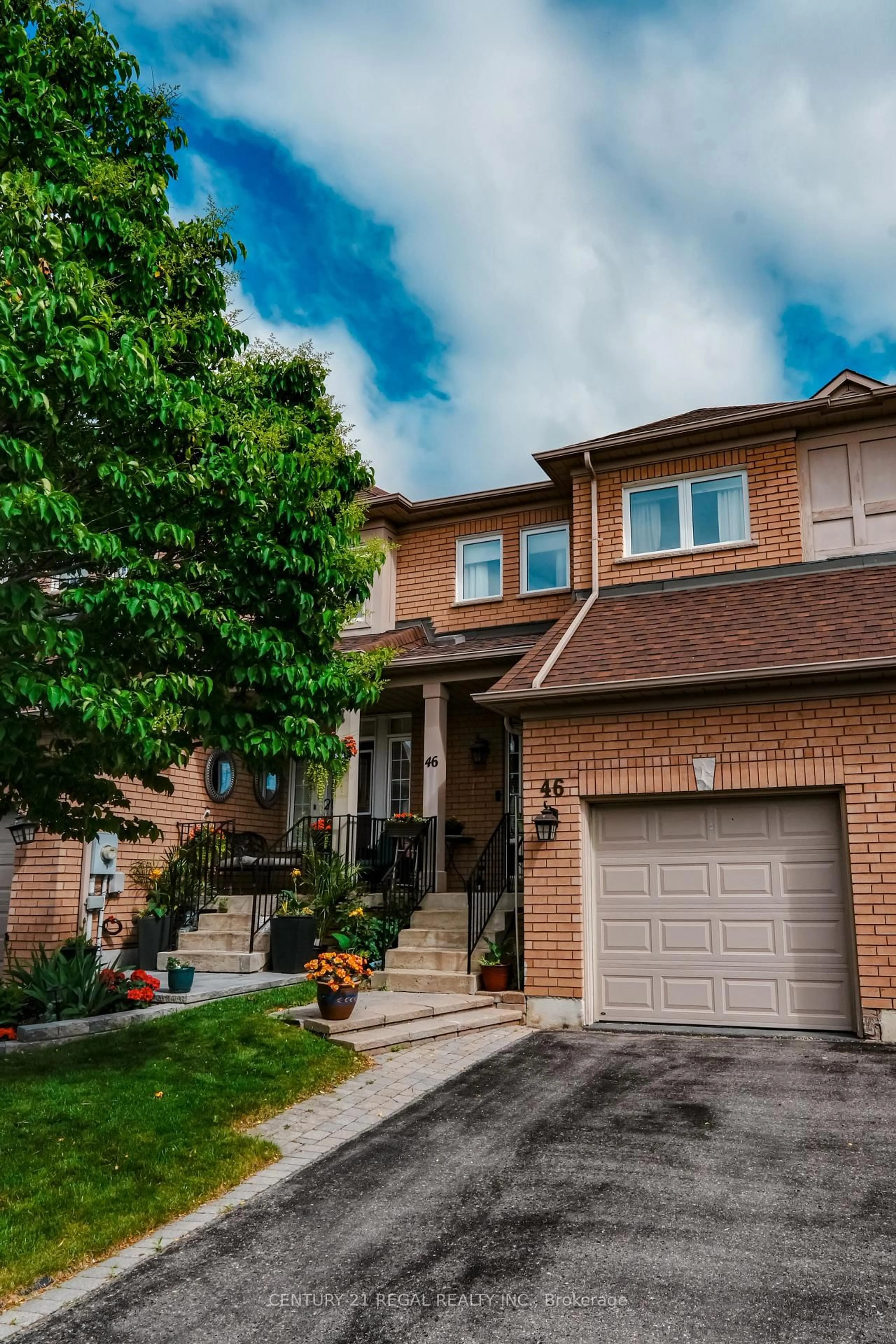 Home with brick exterior material, street for 46 Blacksmith Lane, Whitby Ontario L1P 1N1