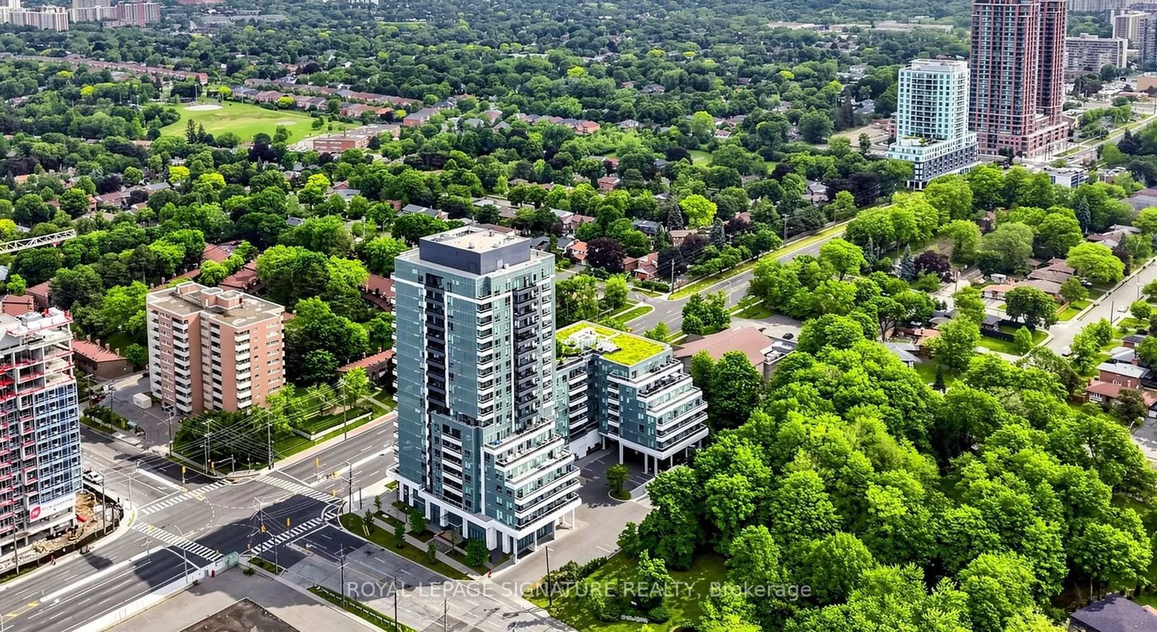 A pic from outside/outdoor area/front of a property/back of a property/a pic from drone, city buildings view from balcony for 3121 Sheppard Ave #503, Toronto Ontario M1T 0B6