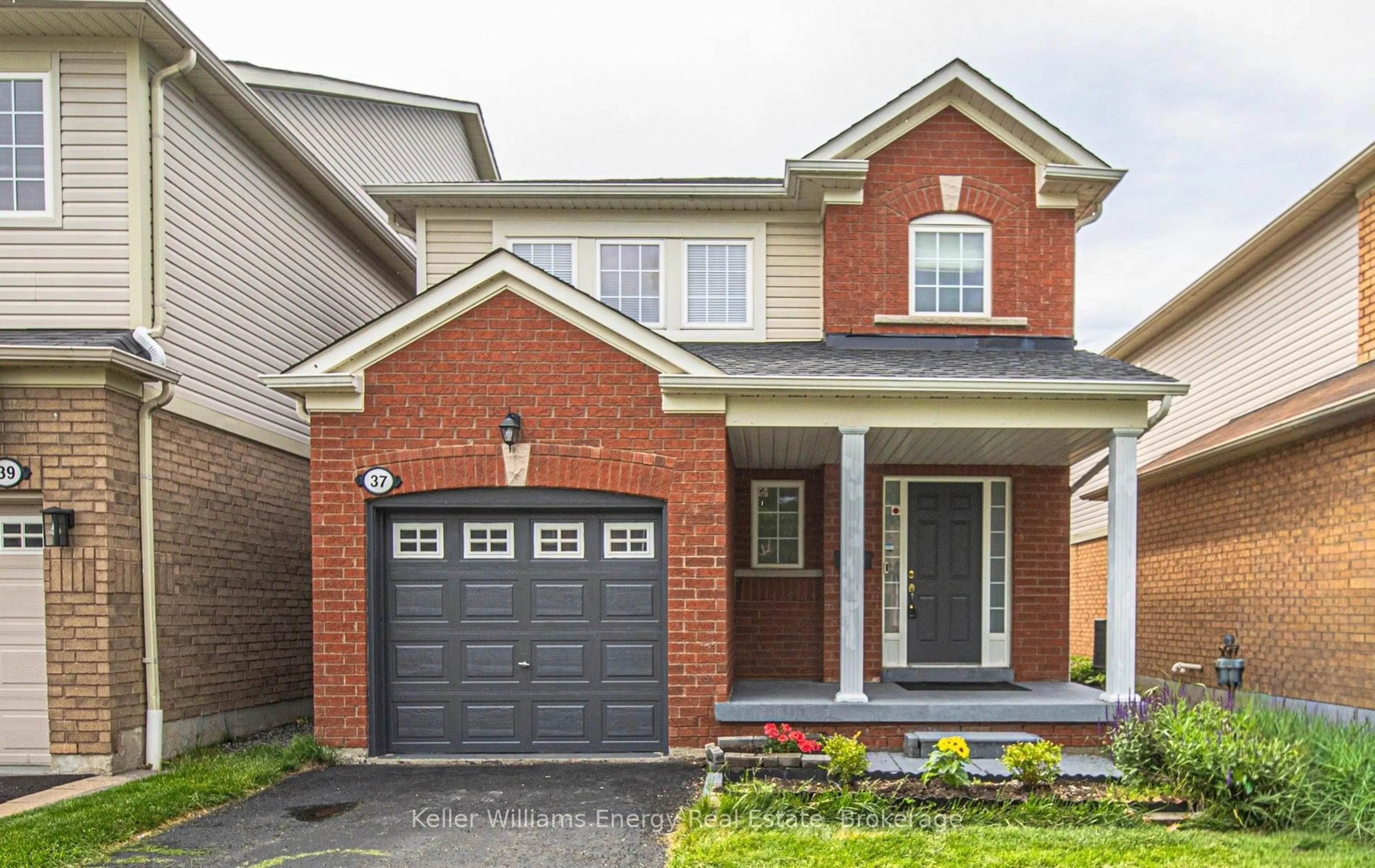 Home with brick exterior material, street for 37 Harkness Dr, Whitby Ontario L1R 0C6