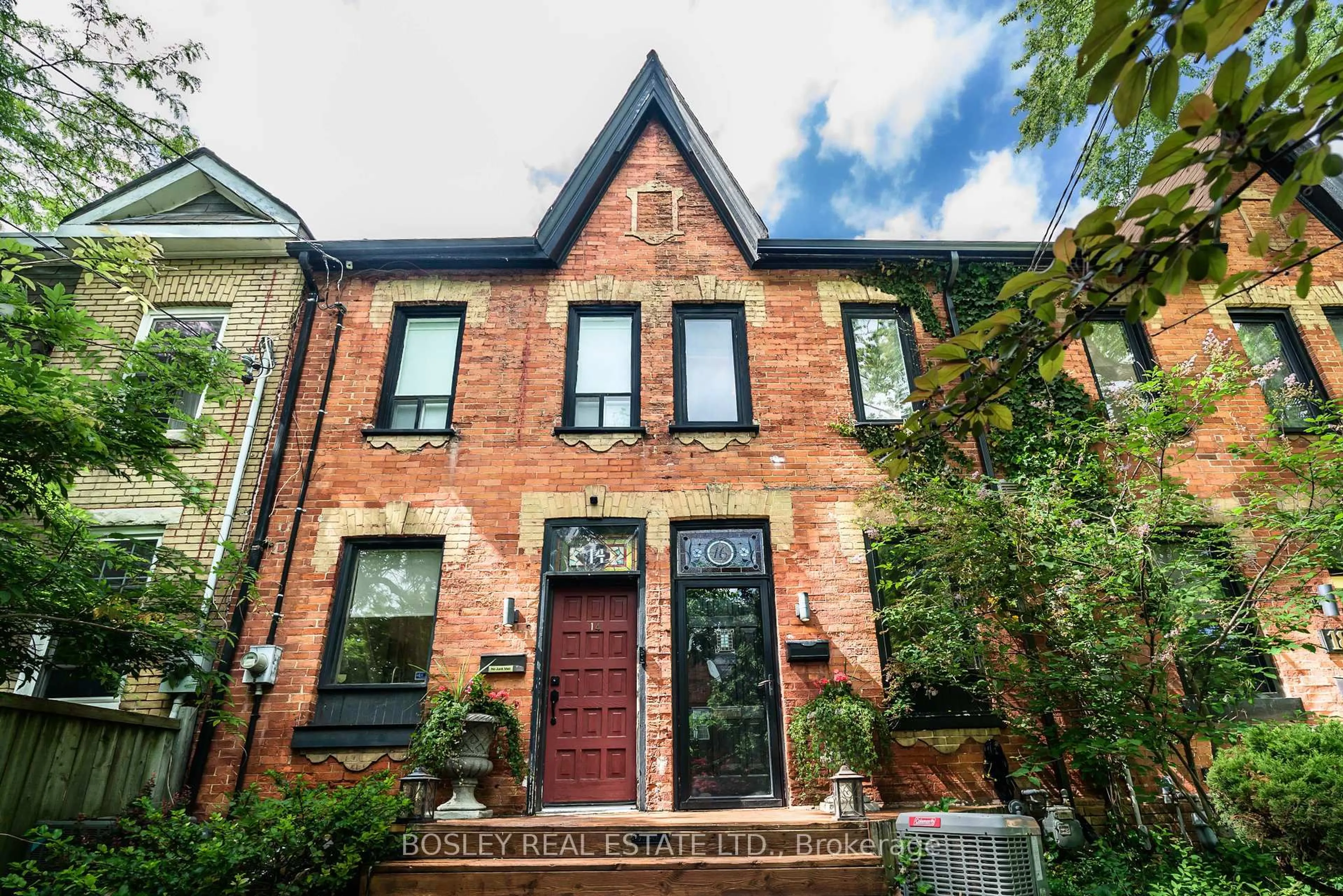 Home with brick exterior material, street for 16 Blong Ave, Toronto Ontario M4M 1P2