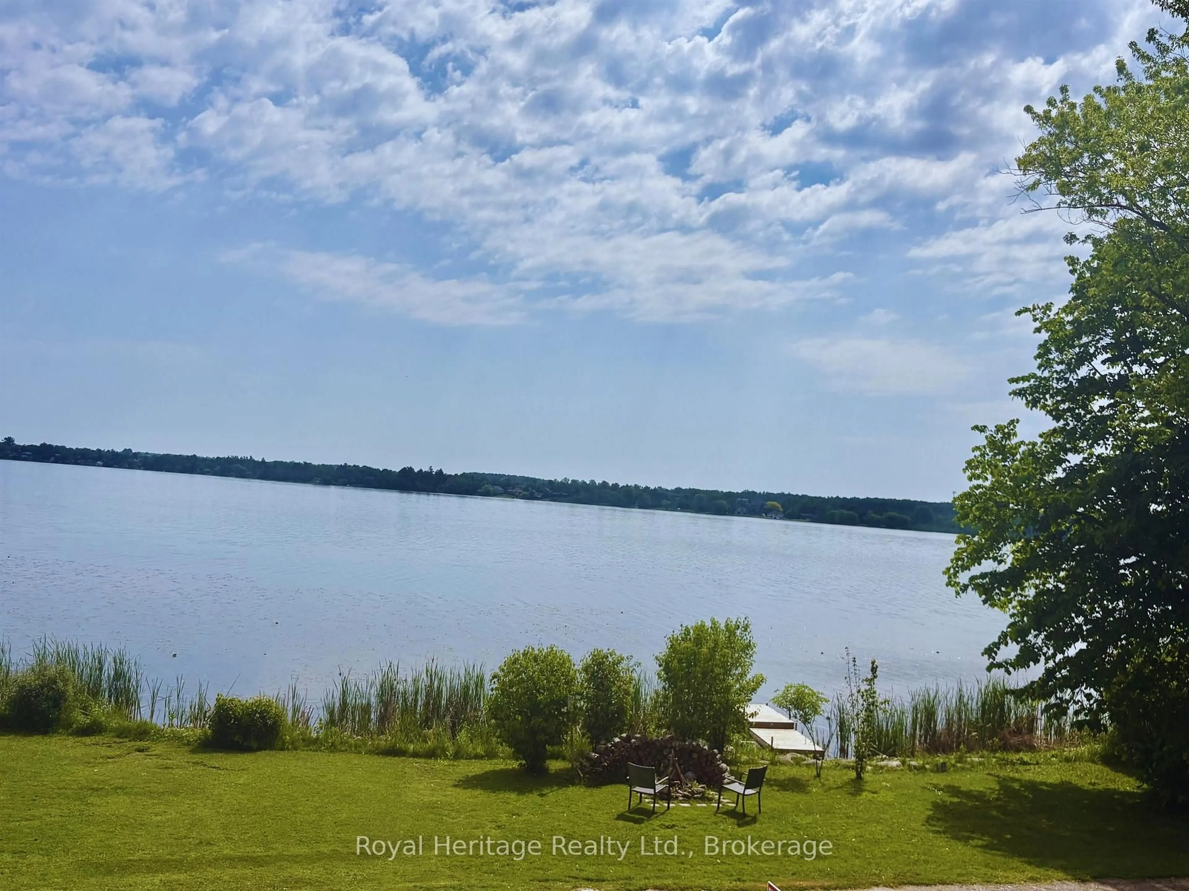 A pic from outside/outdoor area/front of a property/back of a property/a pic from drone, water/lake/river/ocean view for 56 Pine Point Lane, Scugog Ontario L9L 1B4