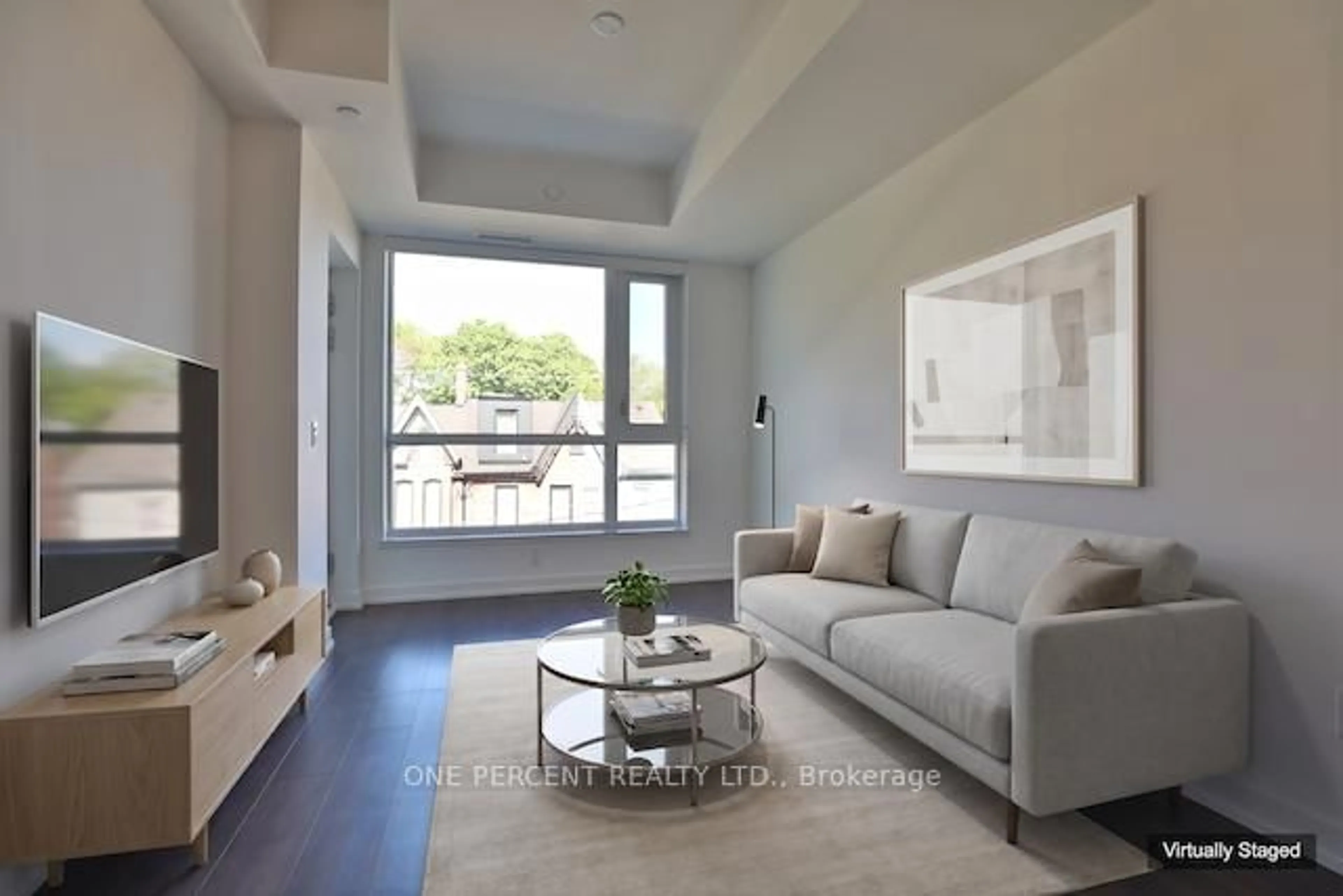 Living room with furniture, unknown for 150 Logan Ave #329, Toronto Ontario M4M 0E4