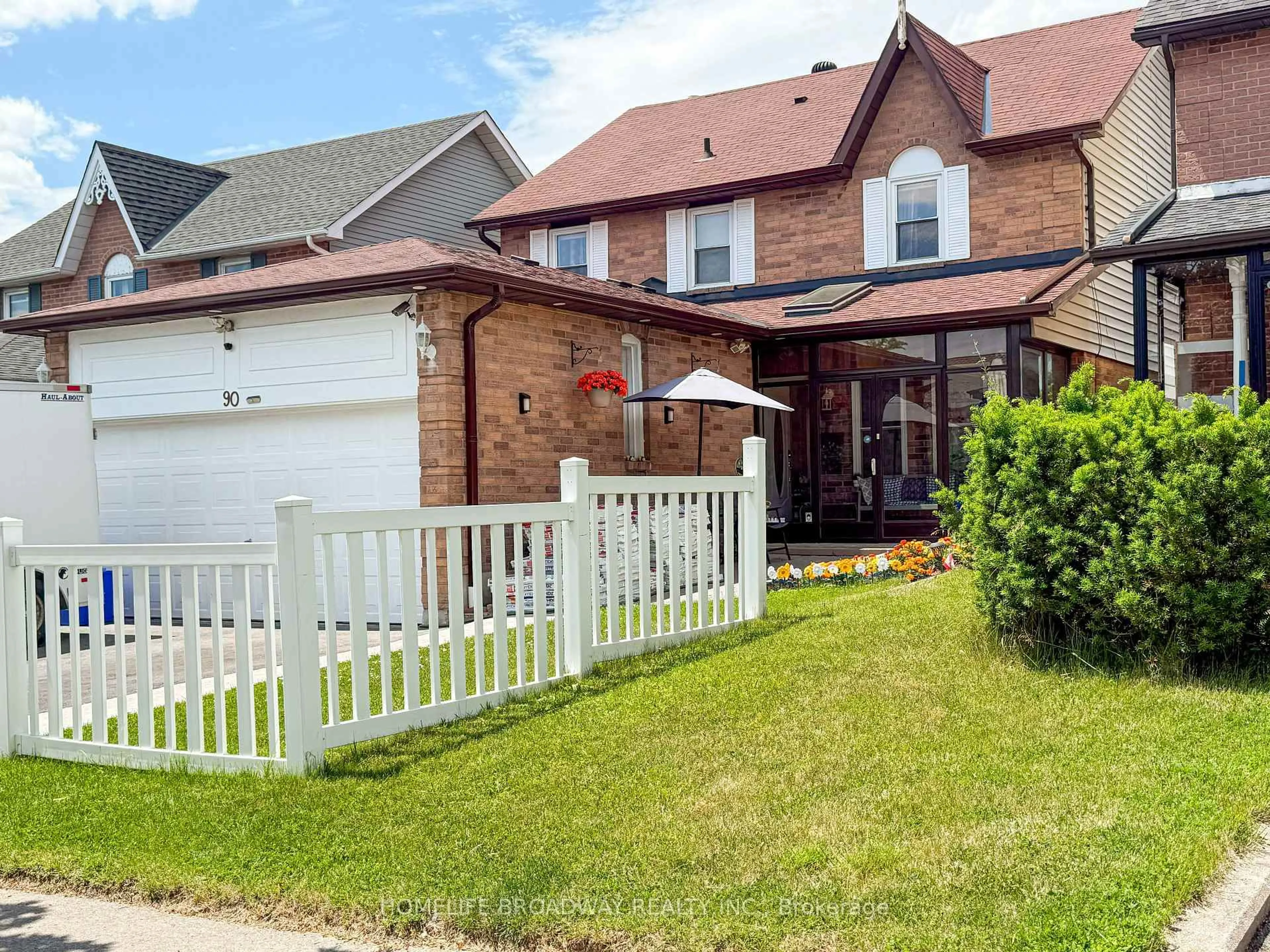 Home with brick exterior material, street for 90 Chapman Dr, Ajax Ontario L1T 3E6