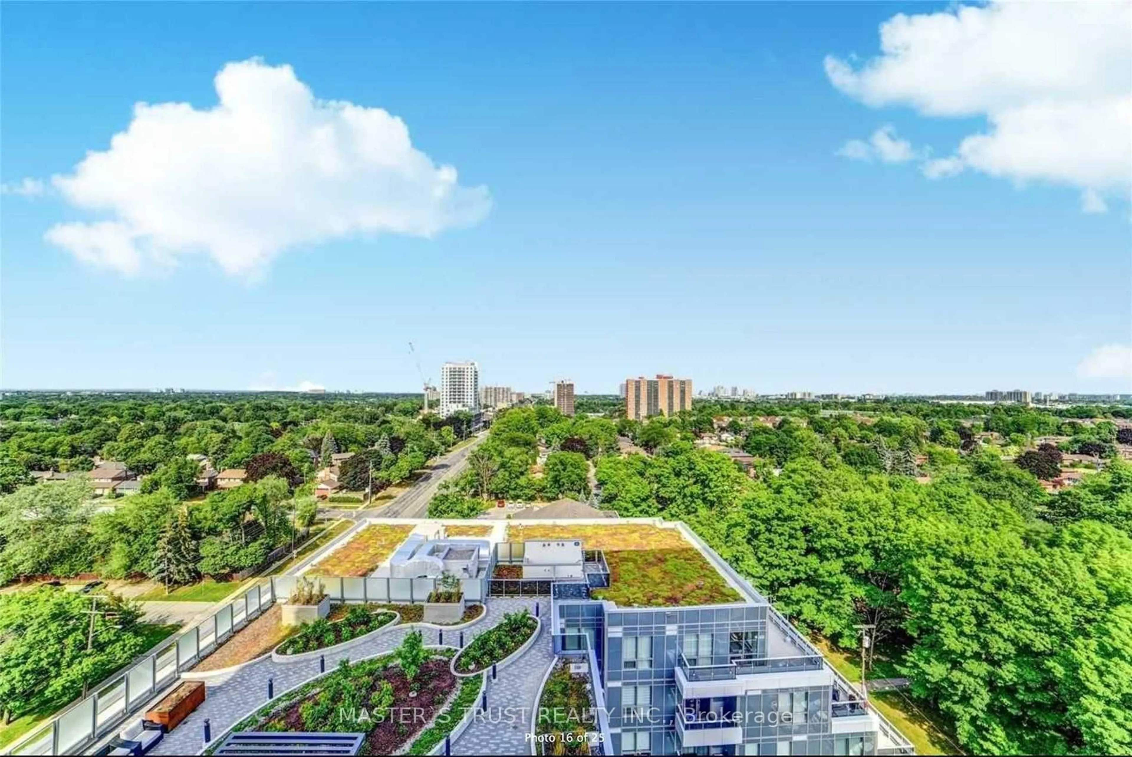 A pic from outside/outdoor area/front of a property/back of a property/a pic from drone, city buildings view from balcony for 3121 Sheppard Ave #1501, Toronto Ontario M1T 0B6
