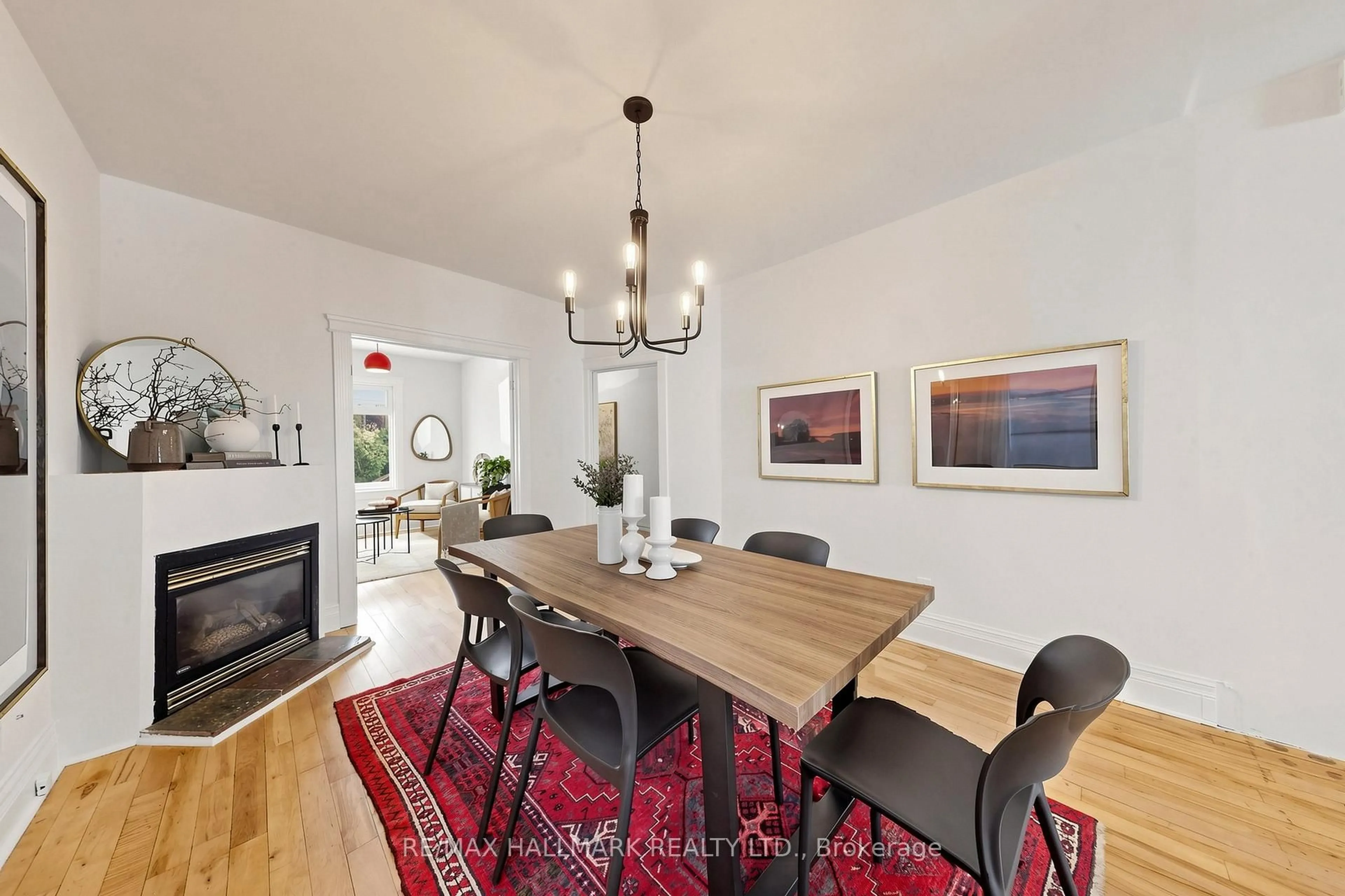 Dining room, wood/laminate floor for 648 Pape Ave, Toronto Ontario M4K 3S3