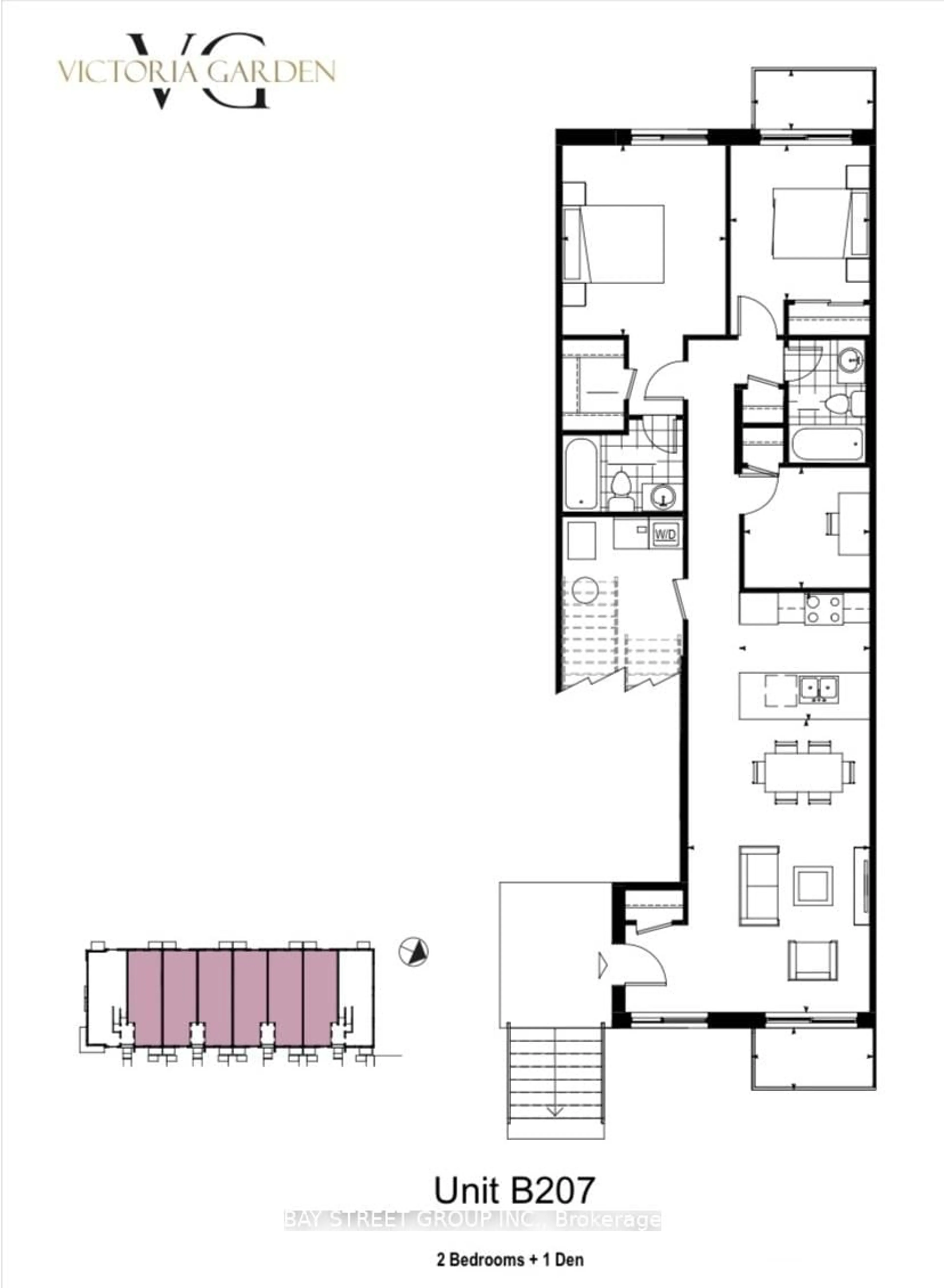 Floor plan for 50 Morecambe Gate #B207, Toronto Ontario M1W 0A9