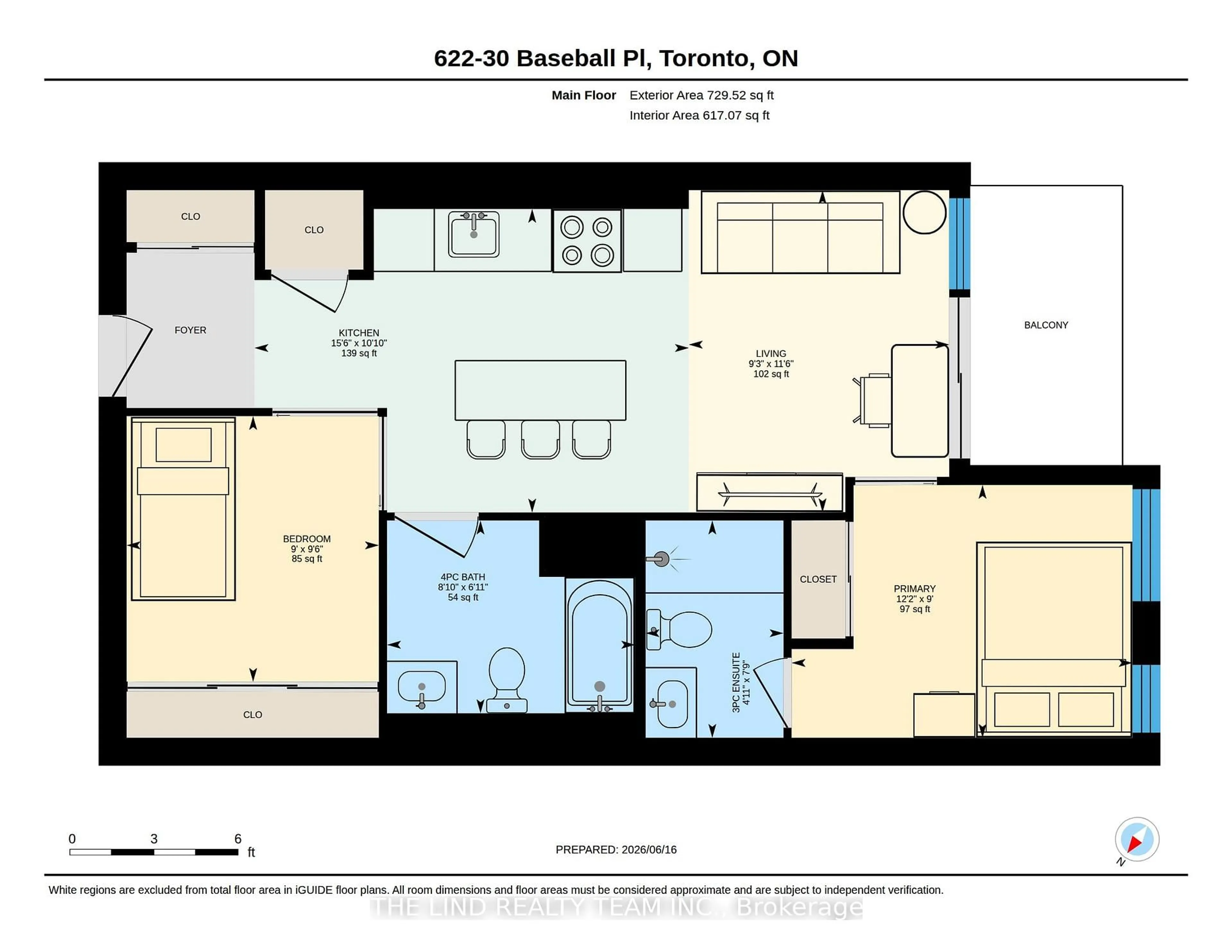 Floor plan for 30 Baseball Pl #622, Toronto Ontario M4M 0E8