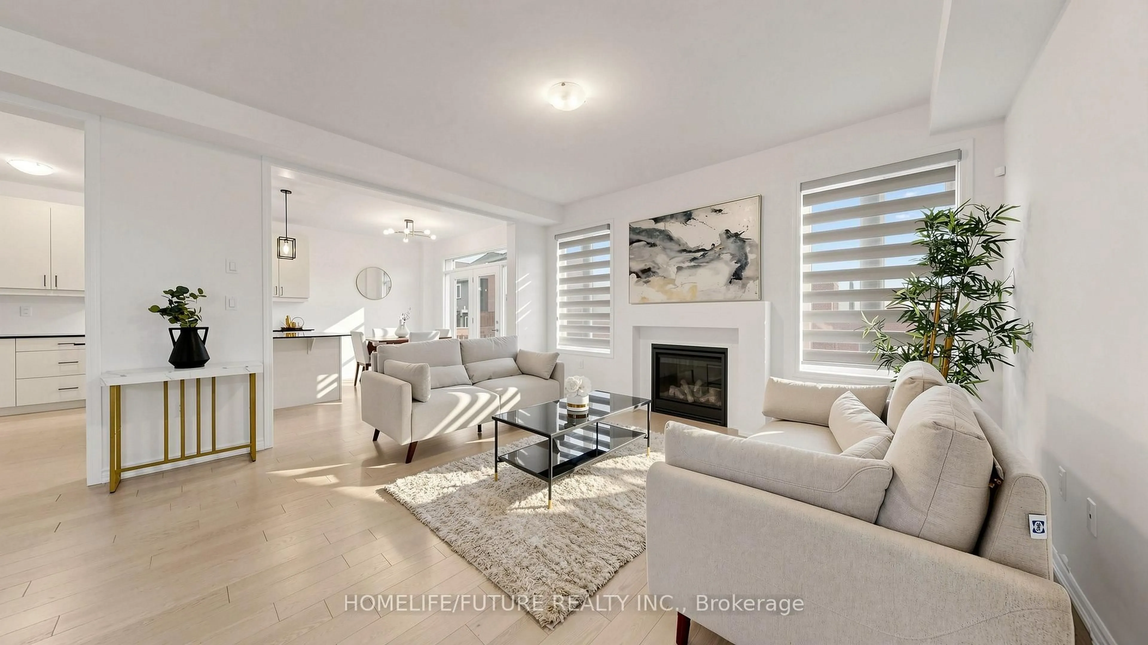 Living room with furniture, ceramic/tile floor for 1406 Swallowtail Lane, Pickering Ontario L1X 0N8