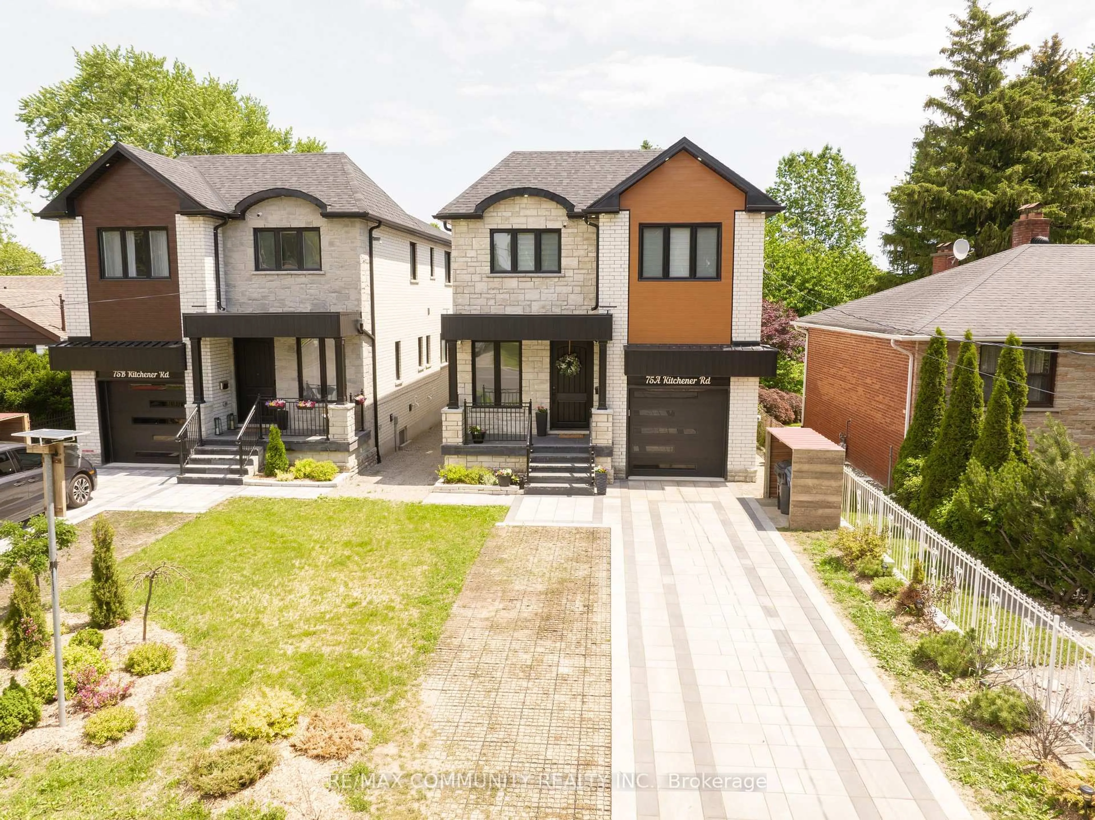 Home with brick exterior material, street for 75A Kitchener Rd, Toronto Ontario M1E 2X6