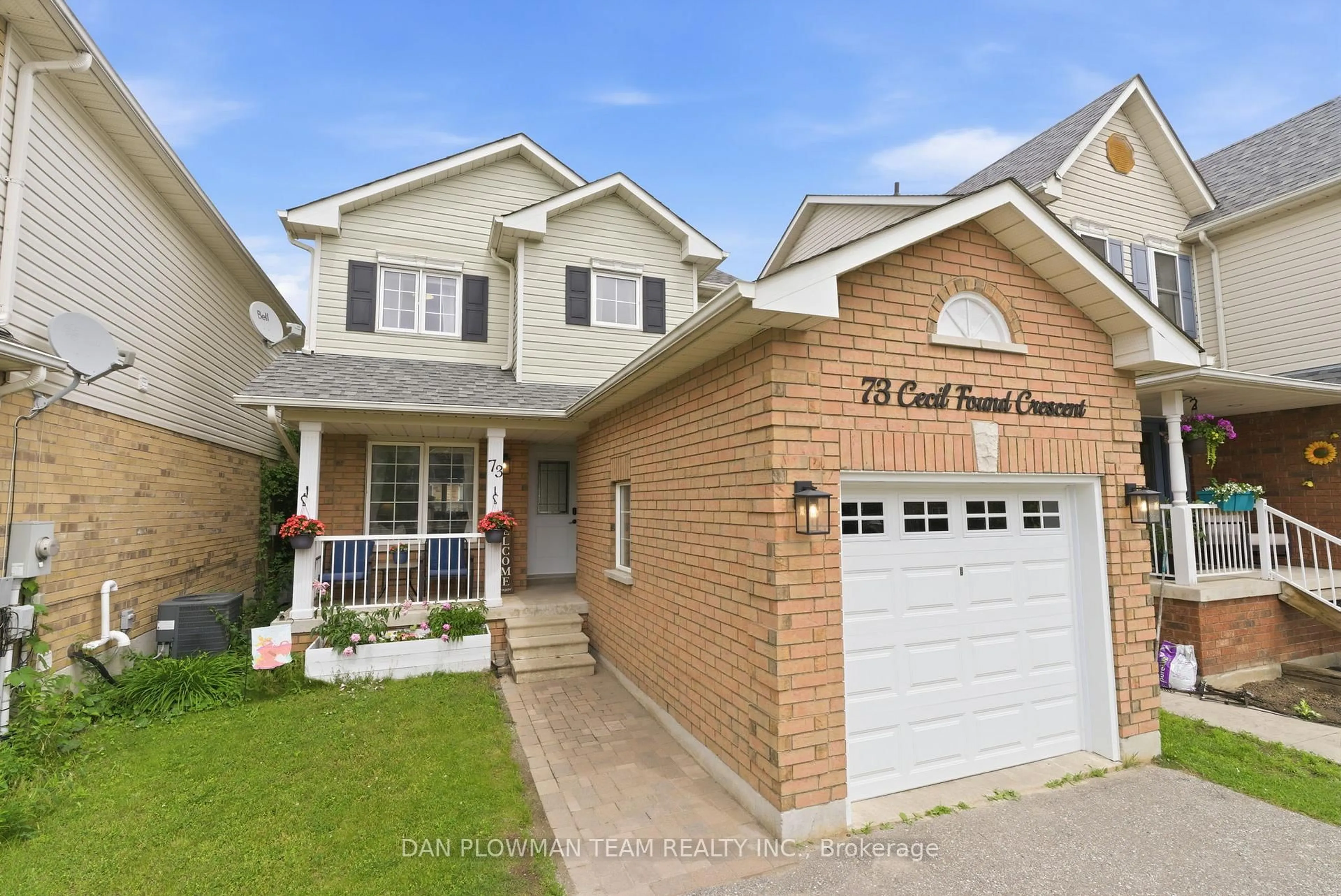 Home with brick exterior material, street for 73 Cecil Found Cres, Clarington Ontario L1E 2W1