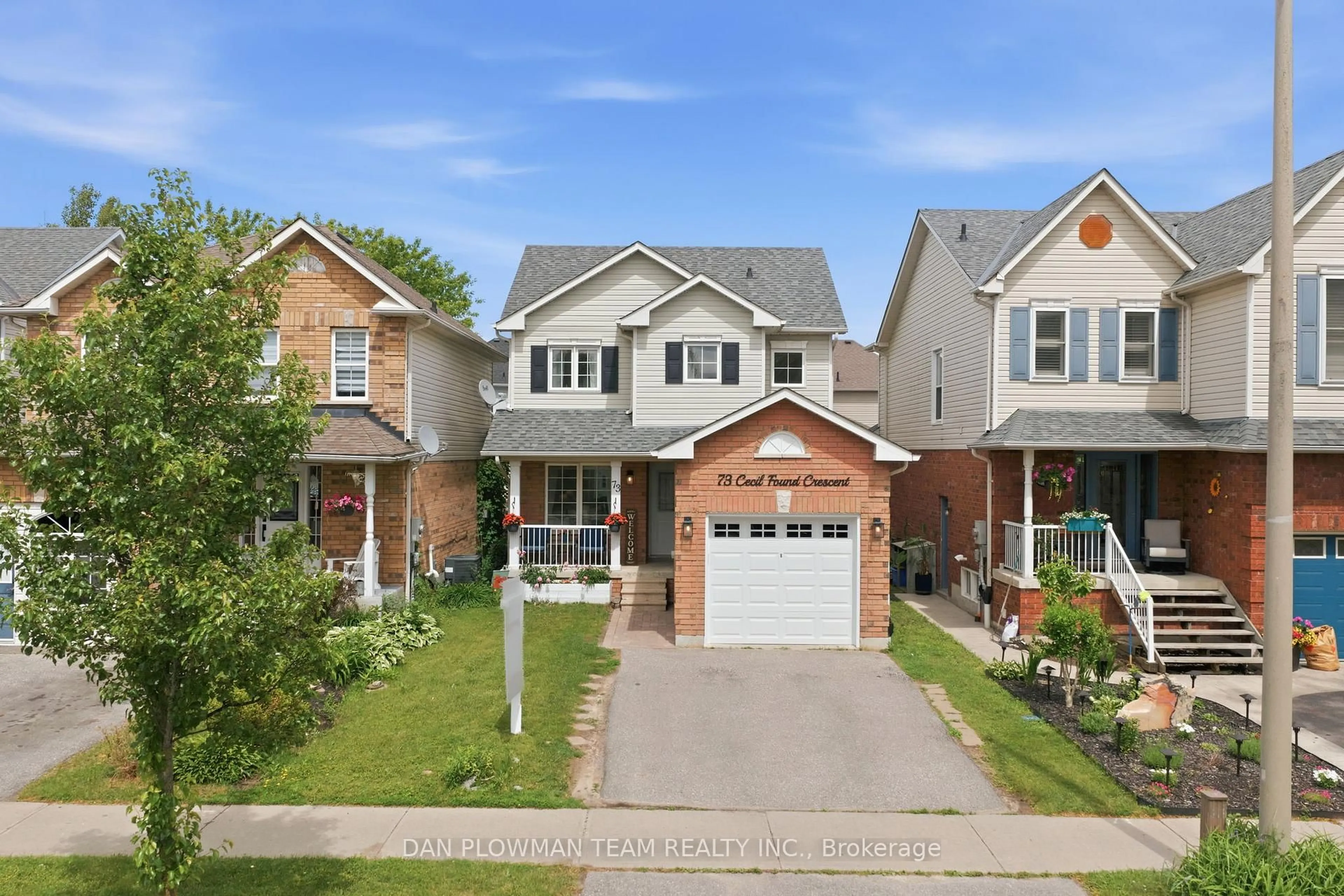 Home with brick exterior material, street for 73 Cecil Found Cres, Clarington Ontario L1E 2W1