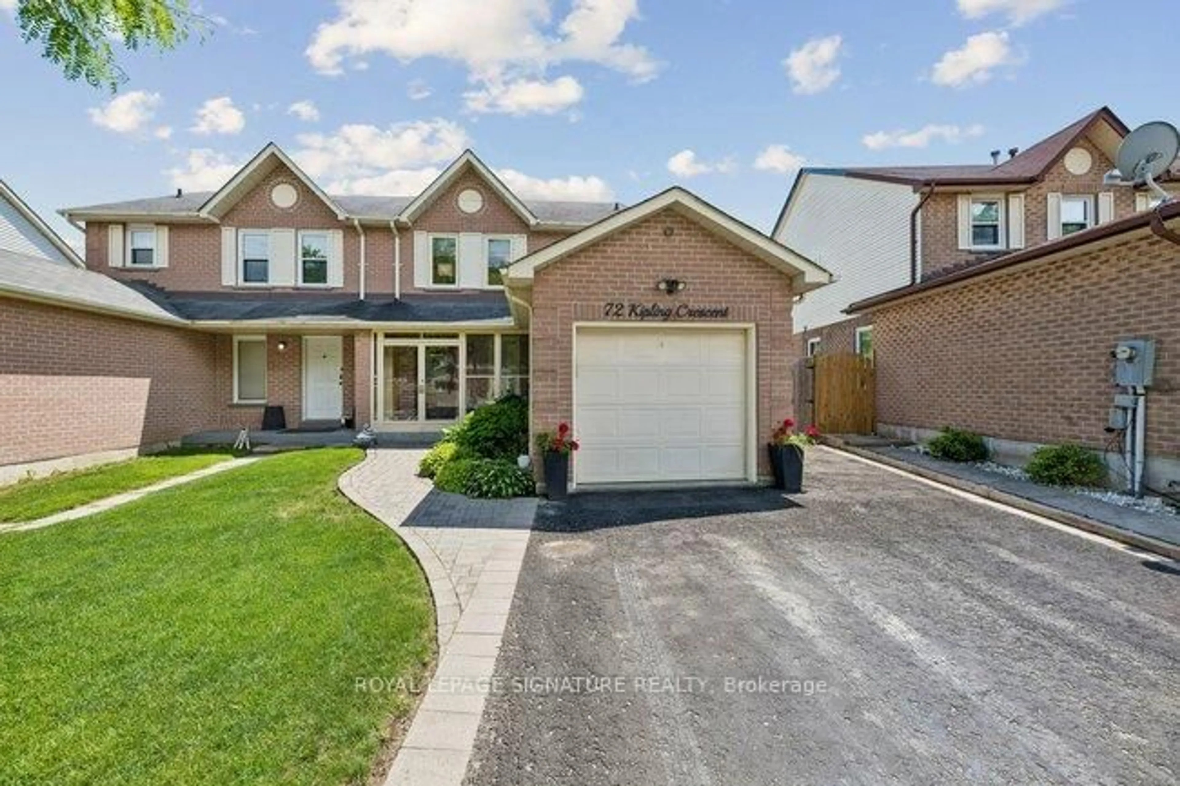 Home with brick exterior material, street for 72 Kipling Cres, Ajax Ontario L1S 5A5