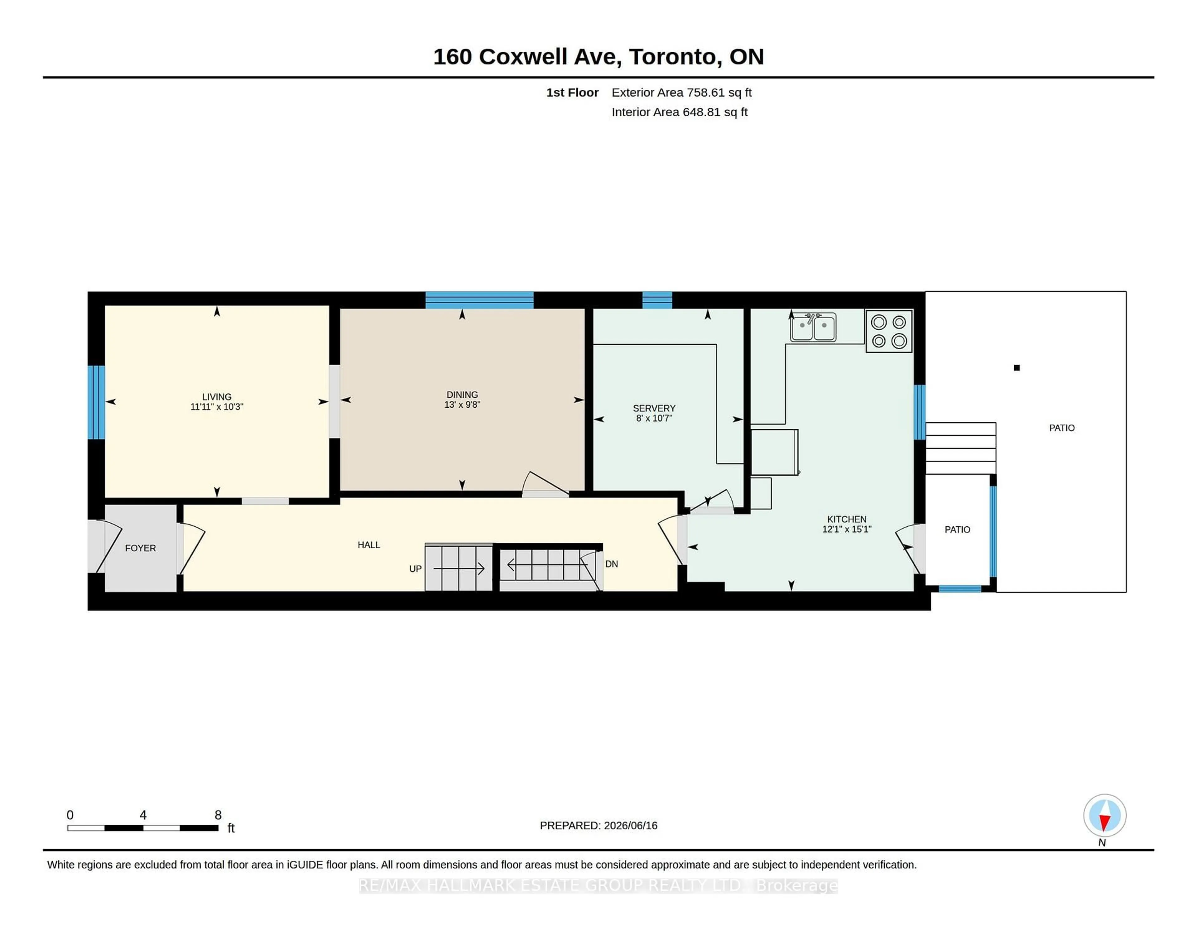 Floor plan for 160 Coxwell Ave, Toronto Ontario M4L 3B2