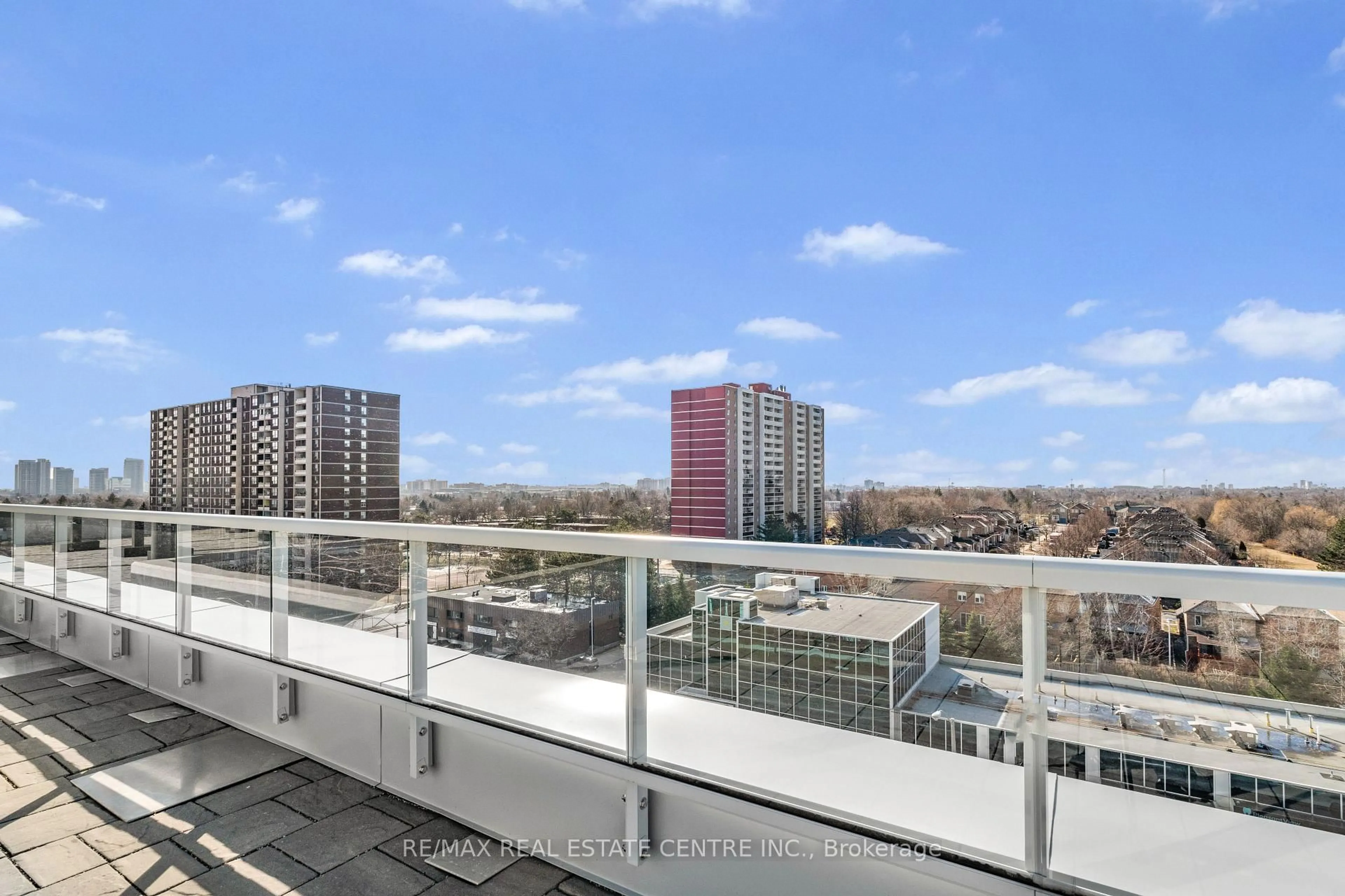 Balcony in the apartment, city buildings view from balcony for 3220 SHEPPARD Ave #309, Toronto Ontario M1T 3K3