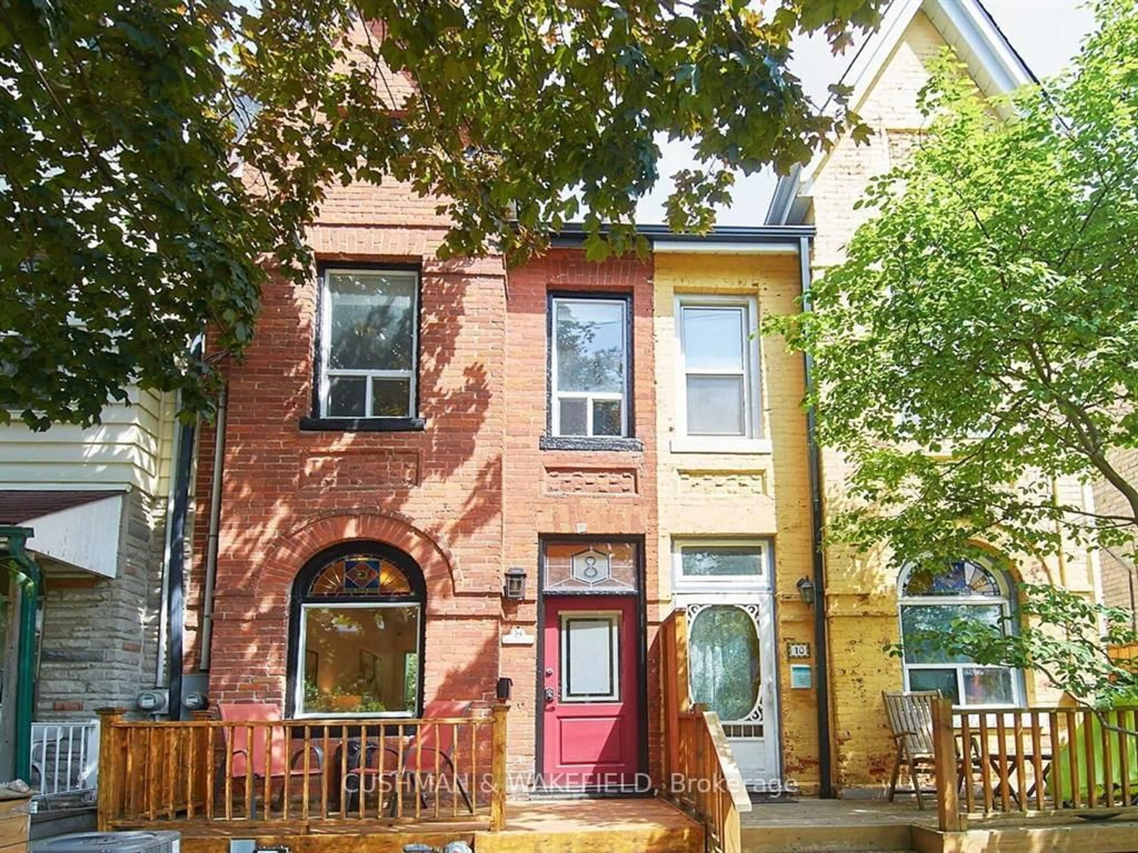Home with brick exterior material, street for 8 Paisley Ave, Toronto Ontario M4M 1N3
