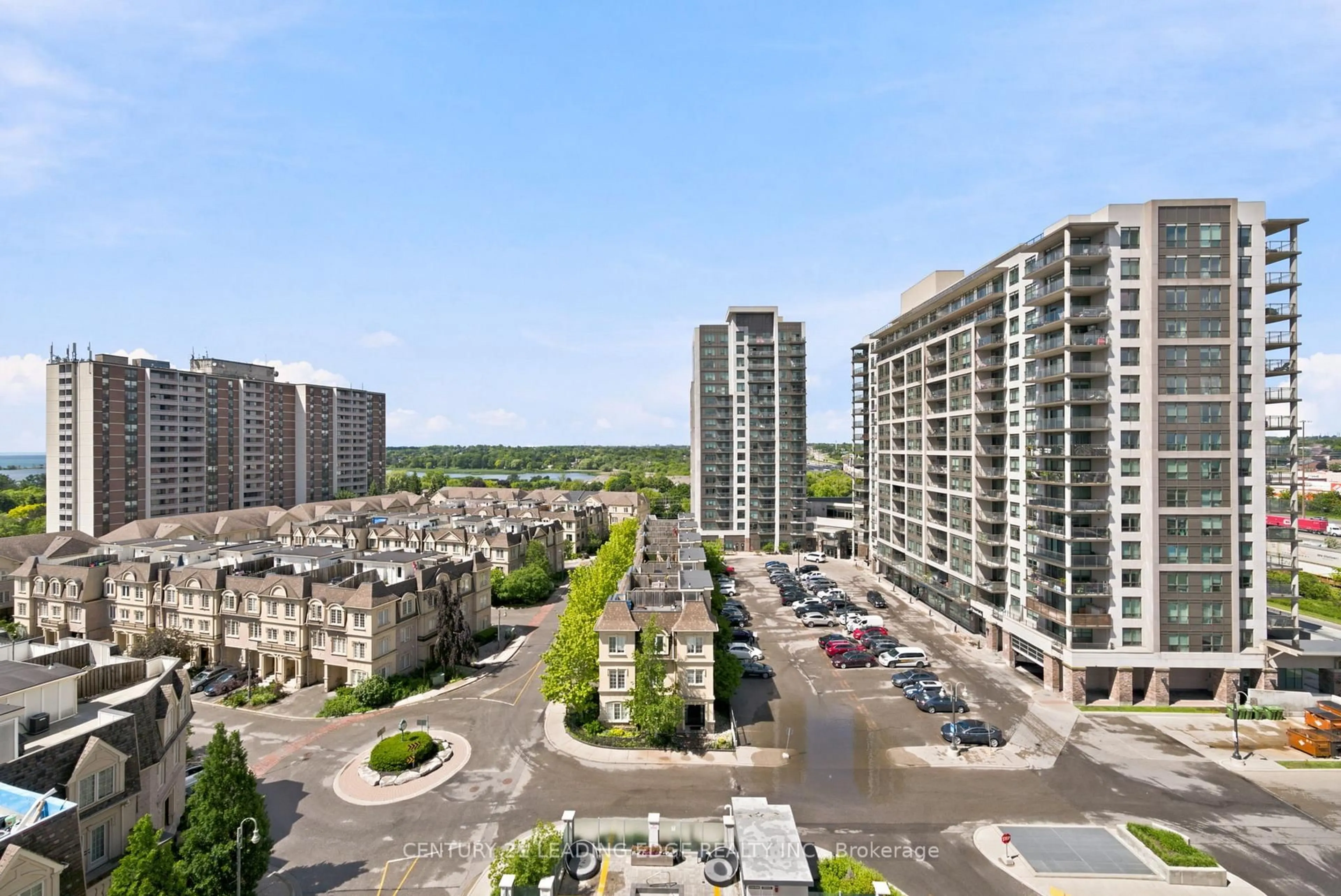 Patio, city buildings view from balcony for 1255 Bayly St #908, Pickering Ontario L1W 0B6