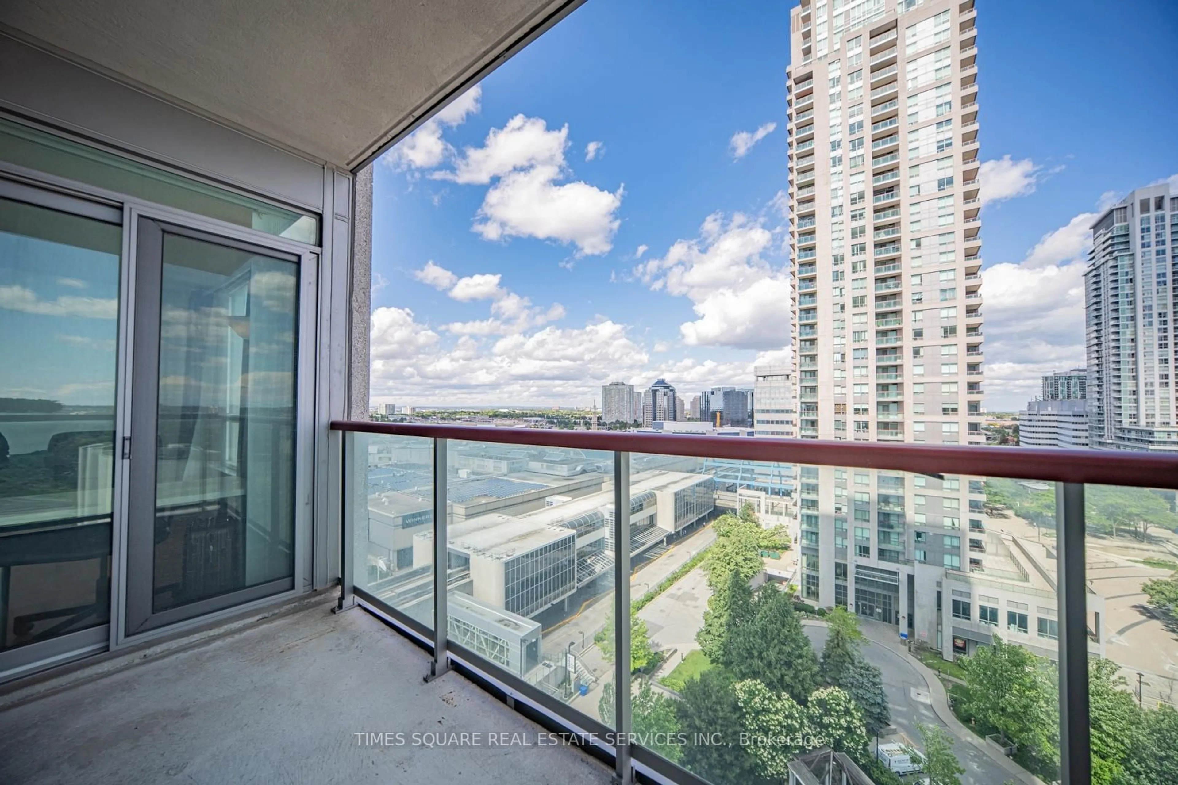 Balcony in the apartment, city buildings view from balcony for 50 Brian Harrison Way #1103, Toronto Ontario M1P 5J4