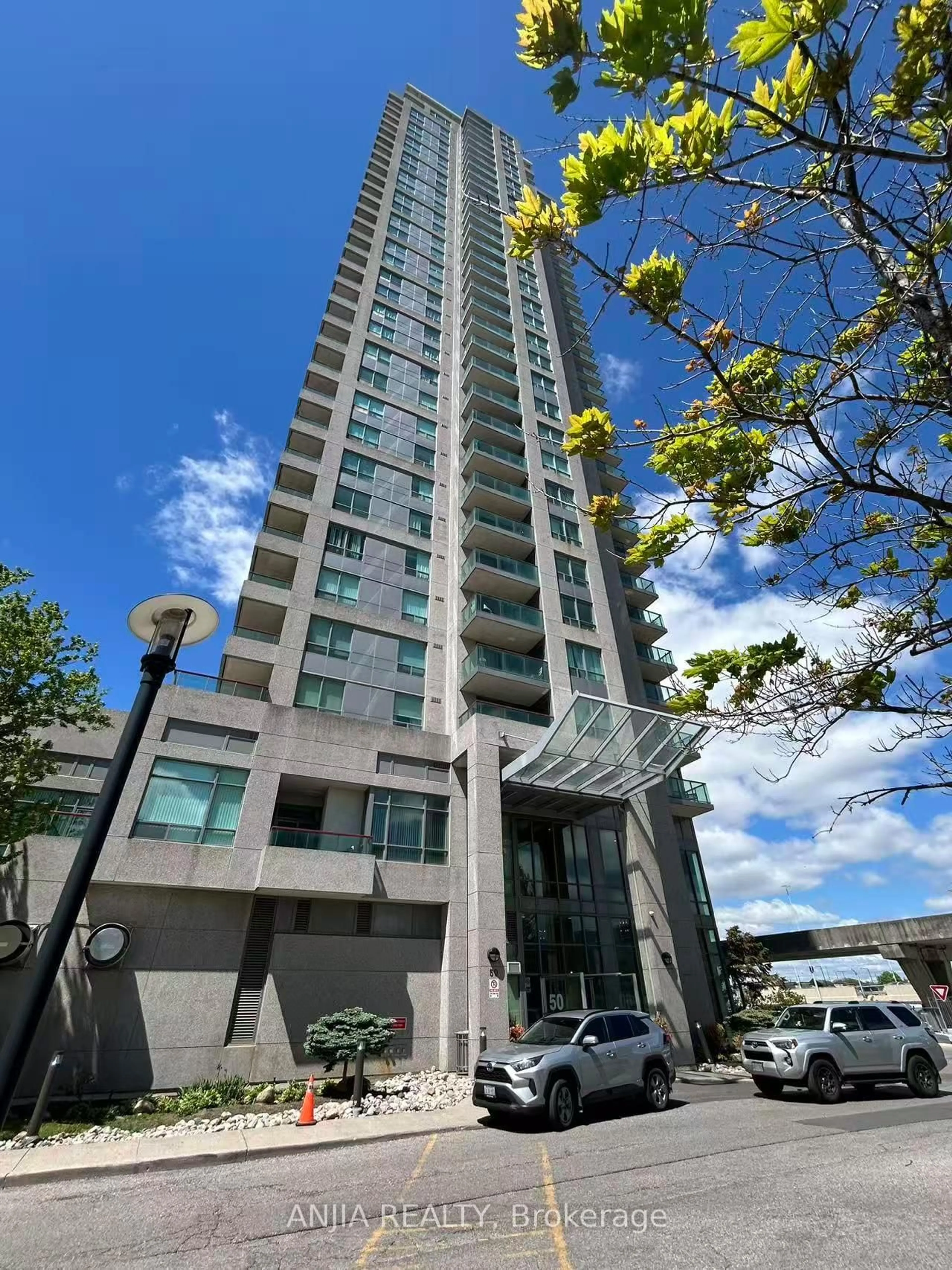 A pic from outside/outdoor area/front of a property/back of a property/a pic from drone, building for 50 Brian Harrison Way #2805, Toronto Ontario M1P 5J4