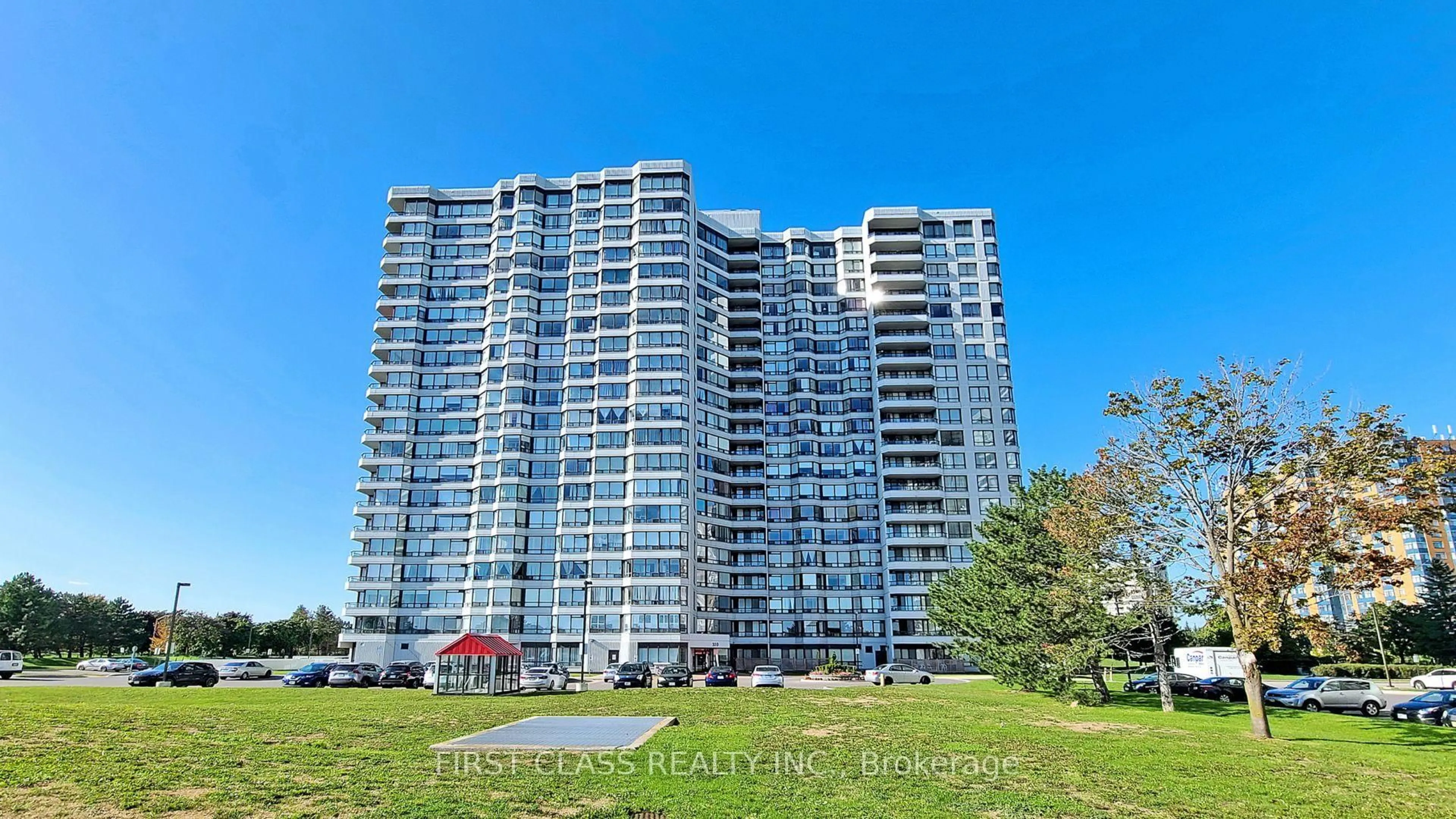A pic from outside/outdoor area/front of a property/back of a property/a pic from drone, unknown for 330 Alton Towers Circ #1112, Toronto Ontario M1V 5H3