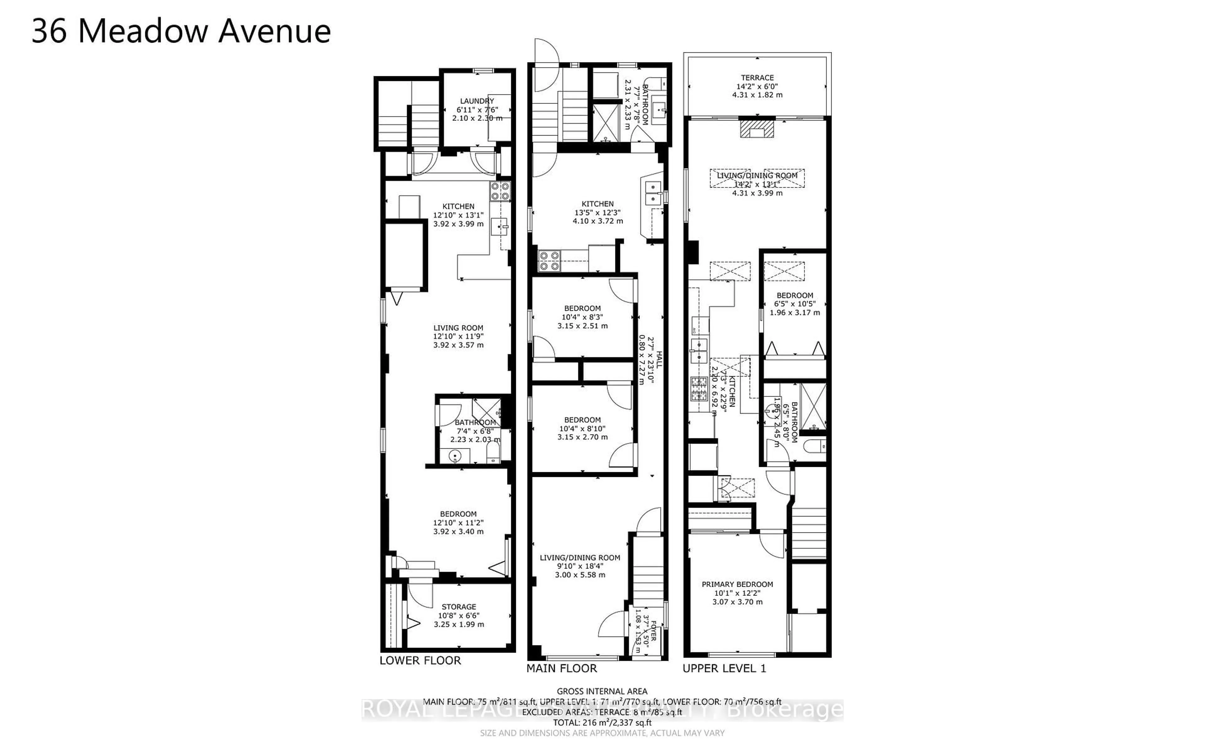 Floor plan for 36 Meadow Ave, Toronto Ontario M1N 1V6