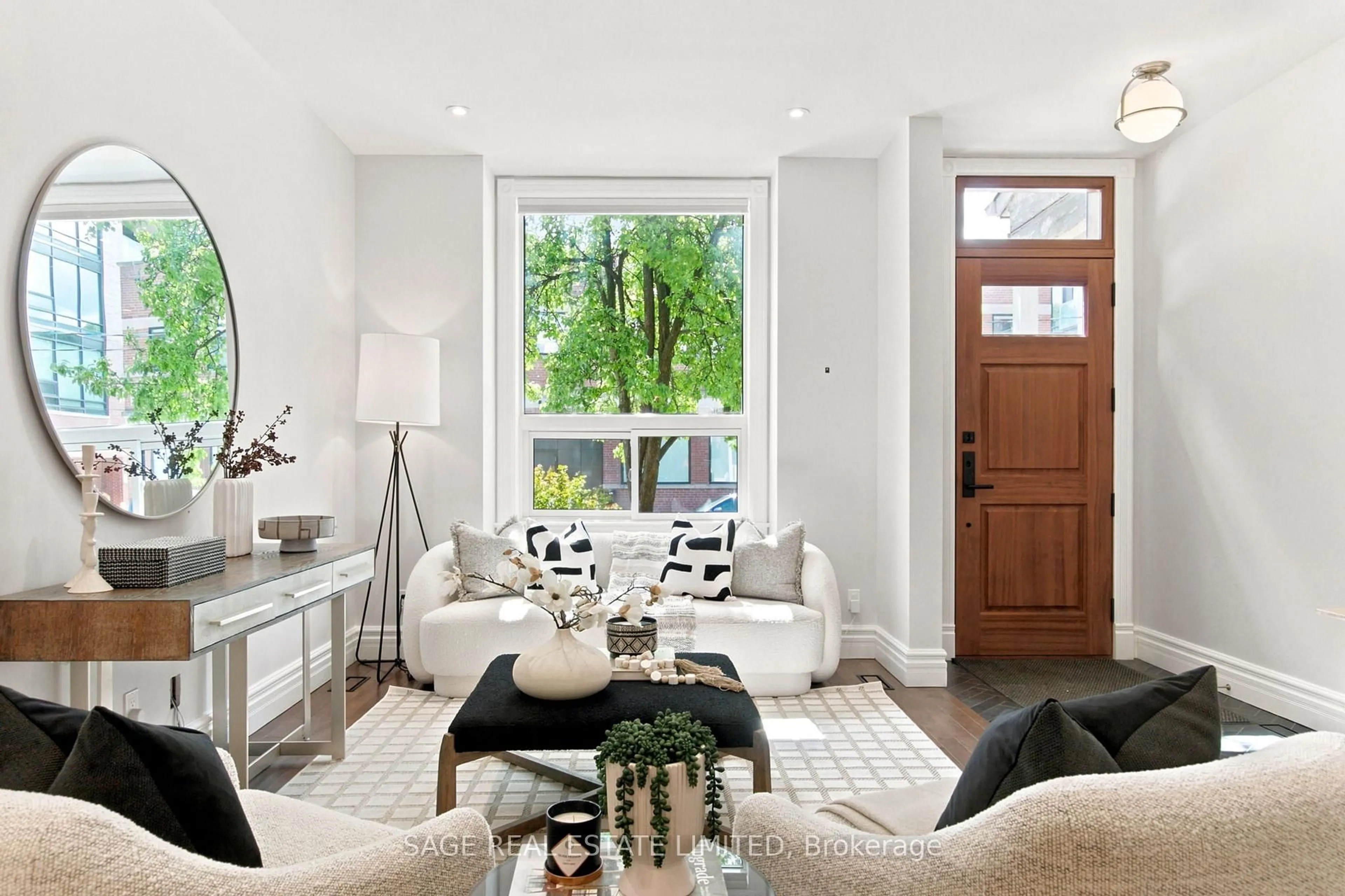 Living room with furniture, unknown for 237 Logan Ave, Toronto Ontario M4M 2N2