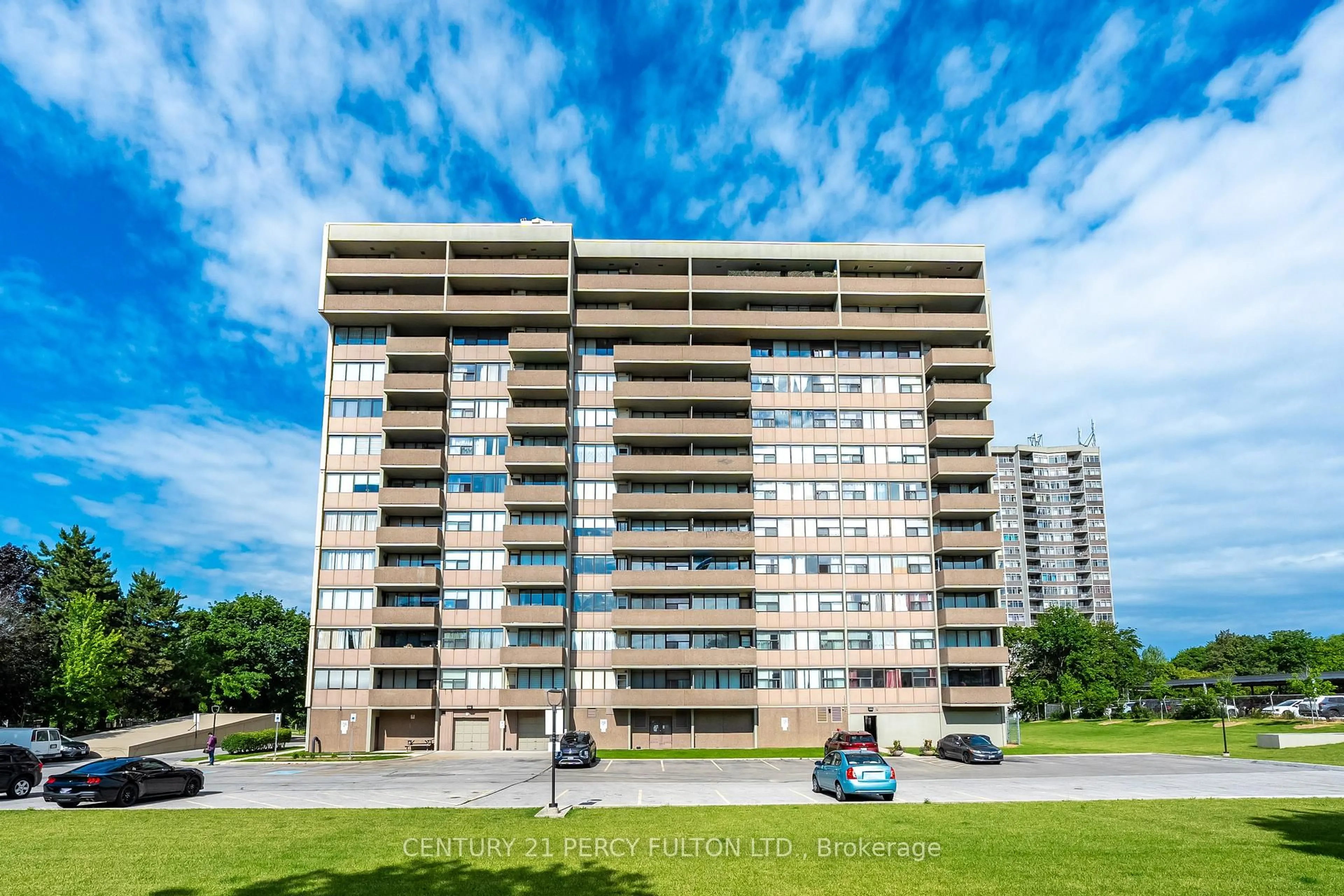 A pic from outside/outdoor area/front of a property/back of a property/a pic from drone, building for 40 Bay Mills Blvd #201, Toronto Ontario M1T 3P5