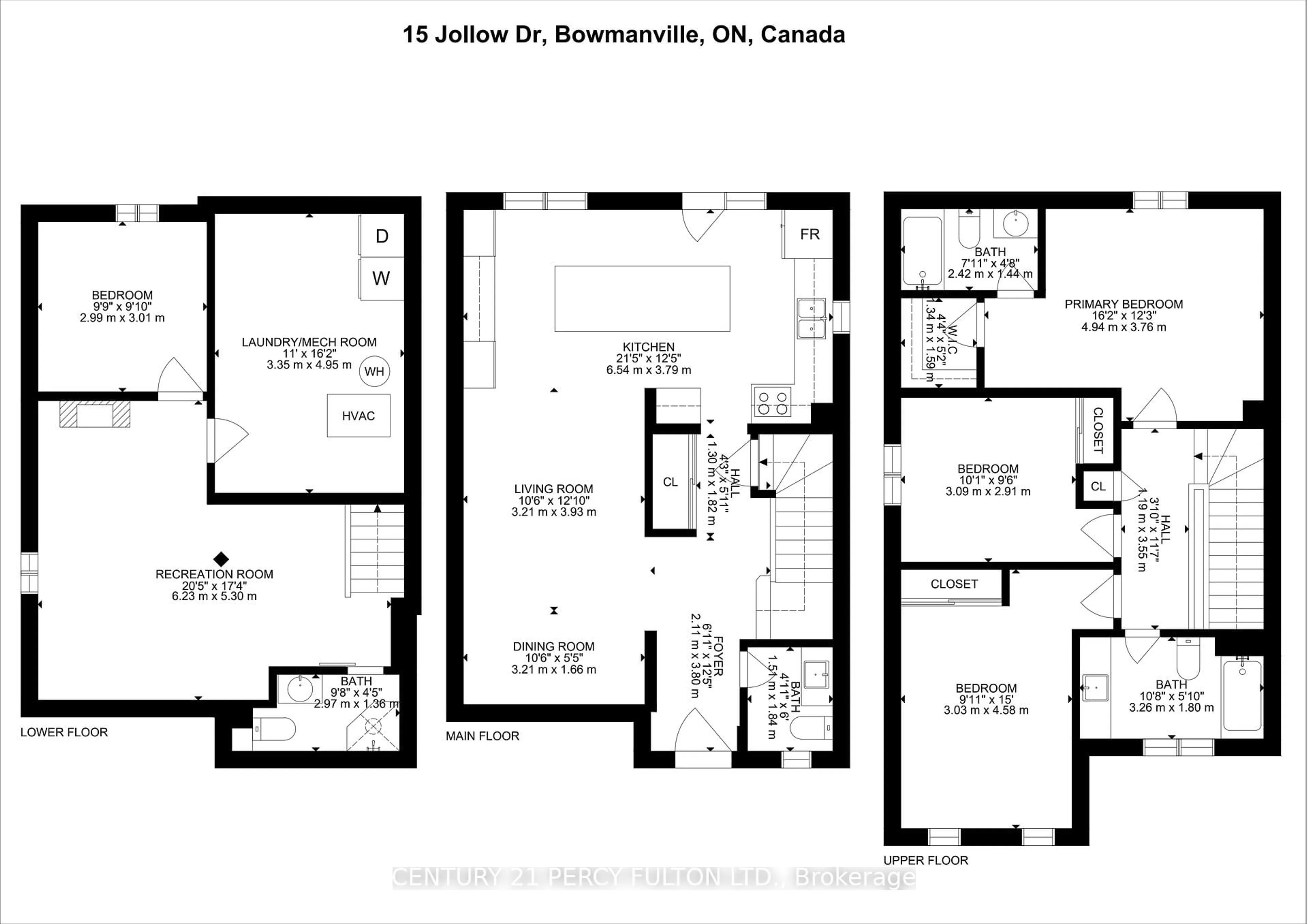 Floor plan for 15 Jollow Dr, Clarington Ontario L1C 4V9