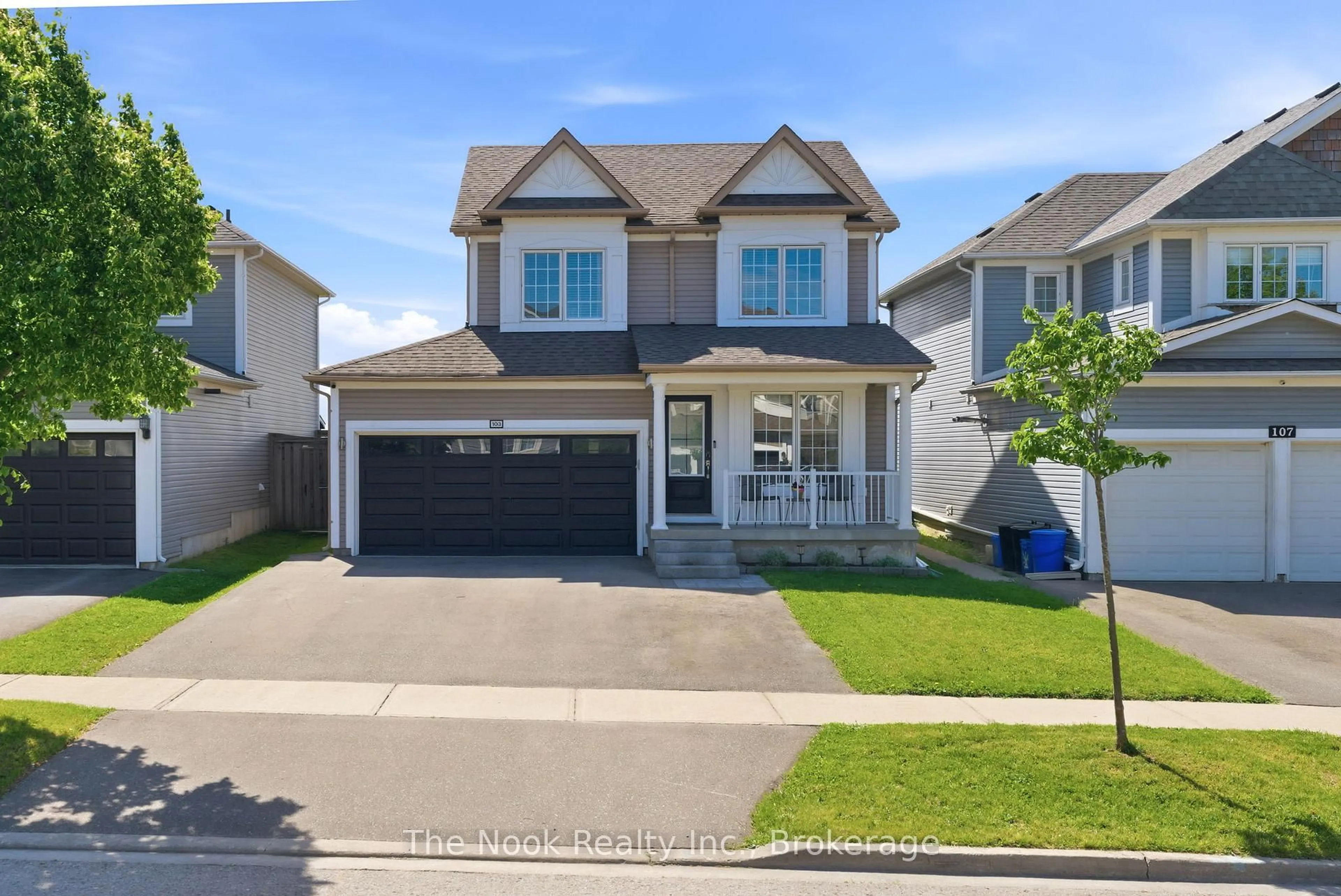 Home with vinyl exterior material, street for 103 Padfield Dr, Clarington Ontario L1C 5H6