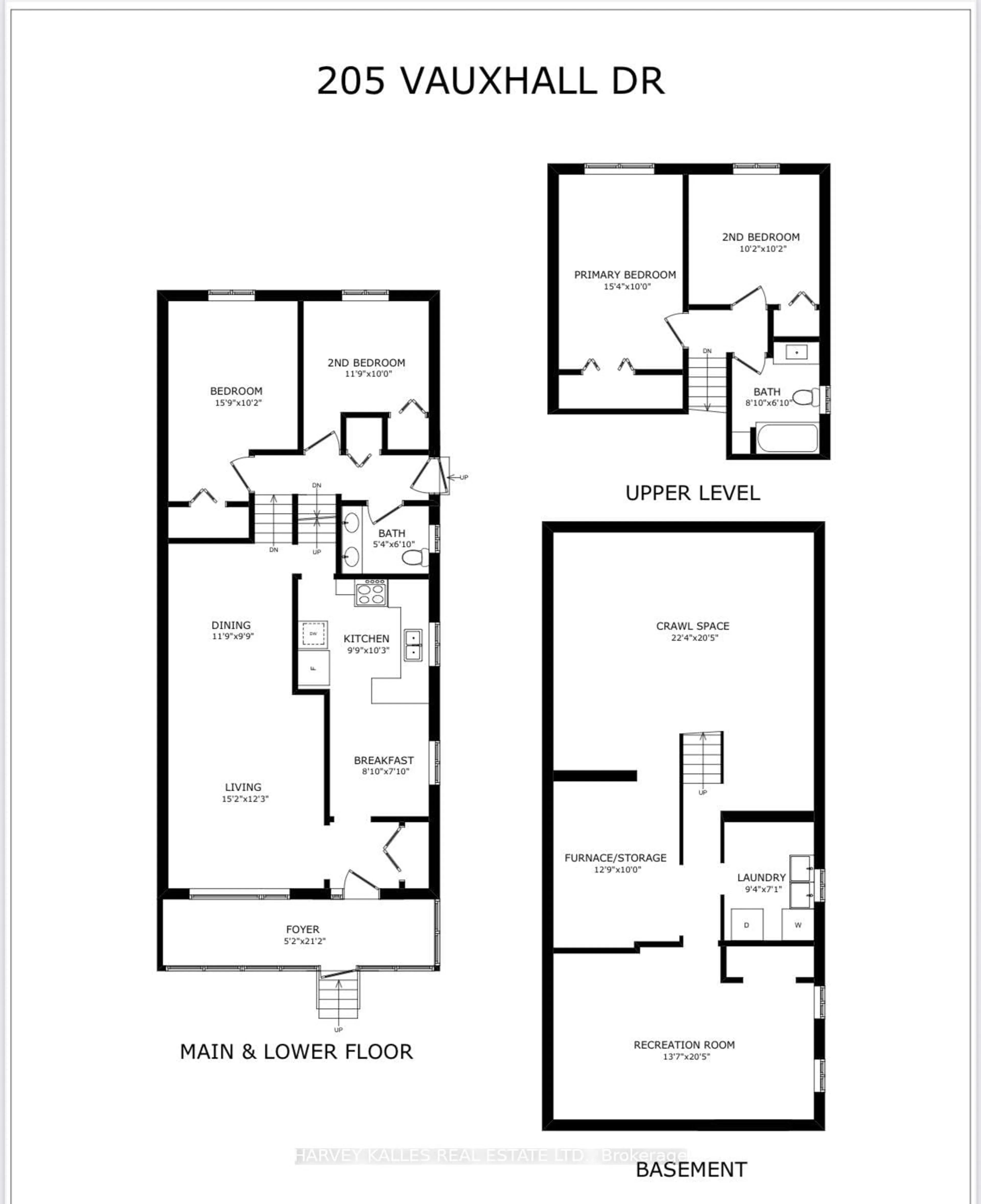 Floor plan for 205 Vauxhall Dr, Toronto Ontario M1P 1R6