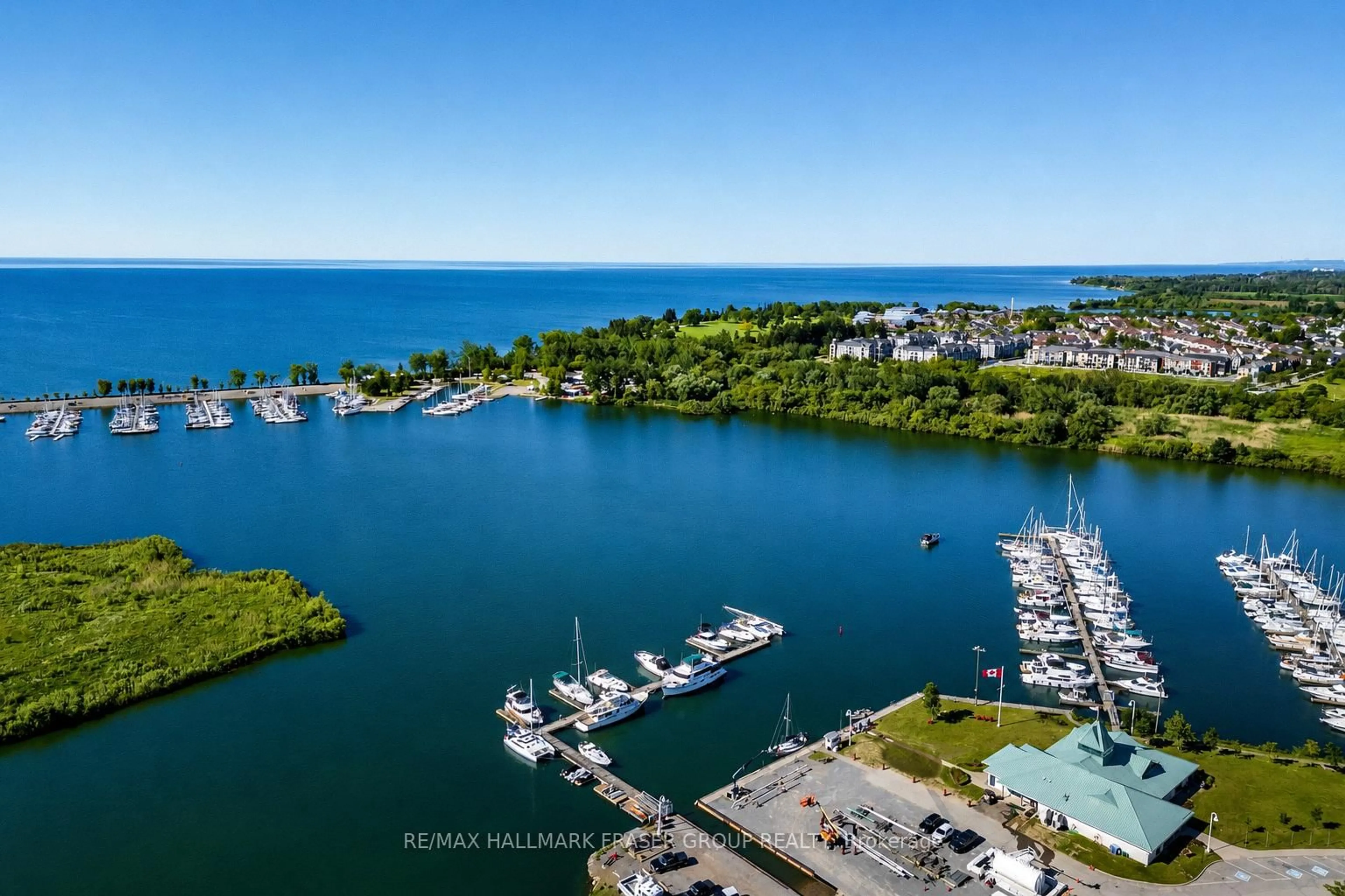A pic from outside/outdoor area/front of a property/back of a property/a pic from drone, water/lake/river/ocean view for 134 Front St, Whitby Ontario L1N 1A1