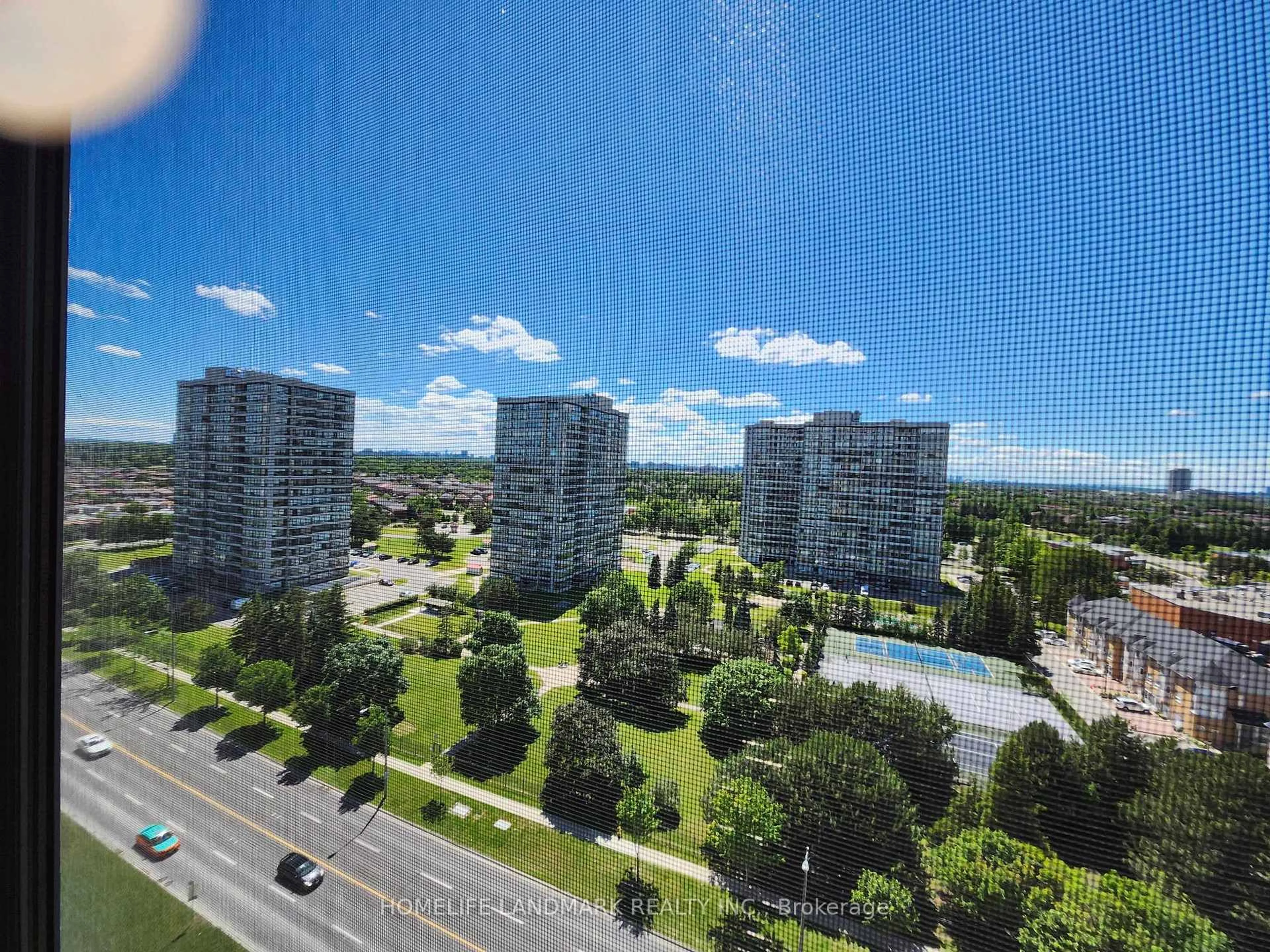 A pic from outside/outdoor area/front of a property/back of a property/a pic from drone, city buildings view from balcony for 88 Alton Towers Circ #1601, Toronto Ontario M1V 5C5