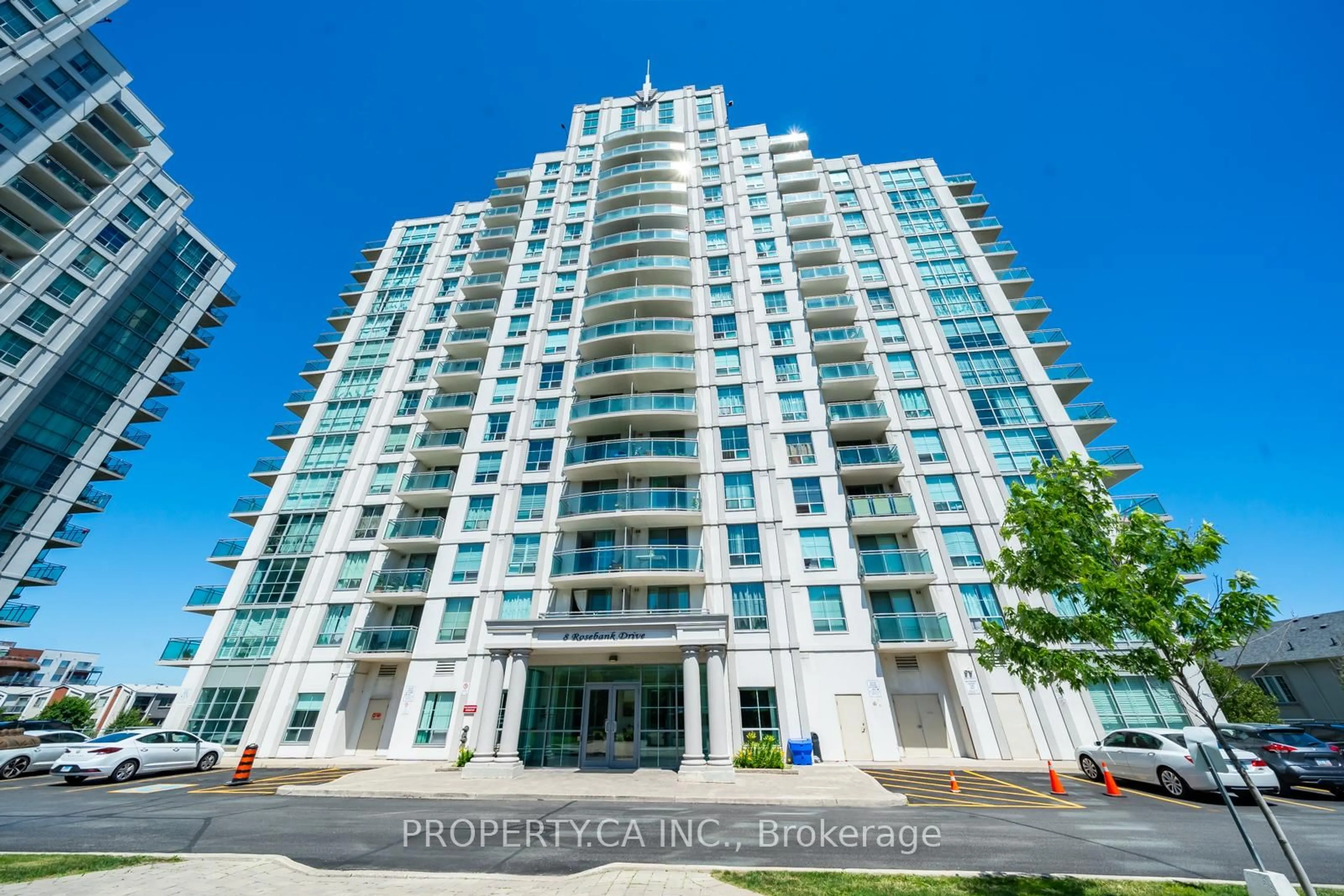 A pic from outside/outdoor area/front of a property/back of a property/a pic from drone, building for 8 Rosebank Dr #9H, Toronto Ontario M1B 5Z3