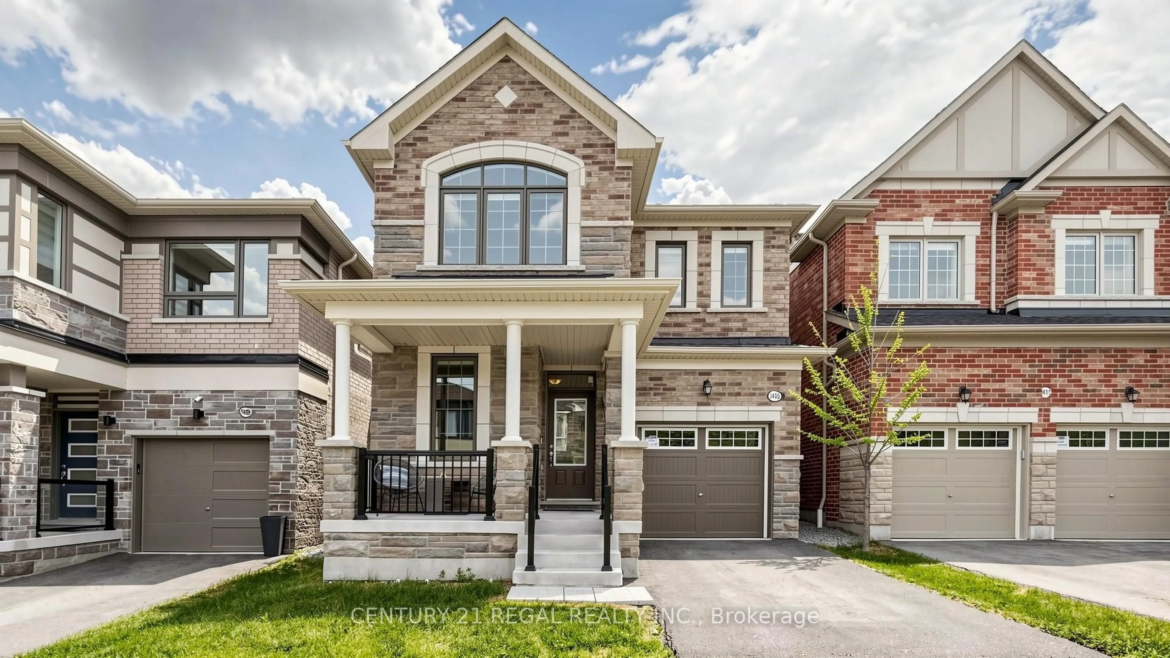 Home with brick exterior material, street for 1403 Longspur Tr, Pickering Ontario L1X 0N2