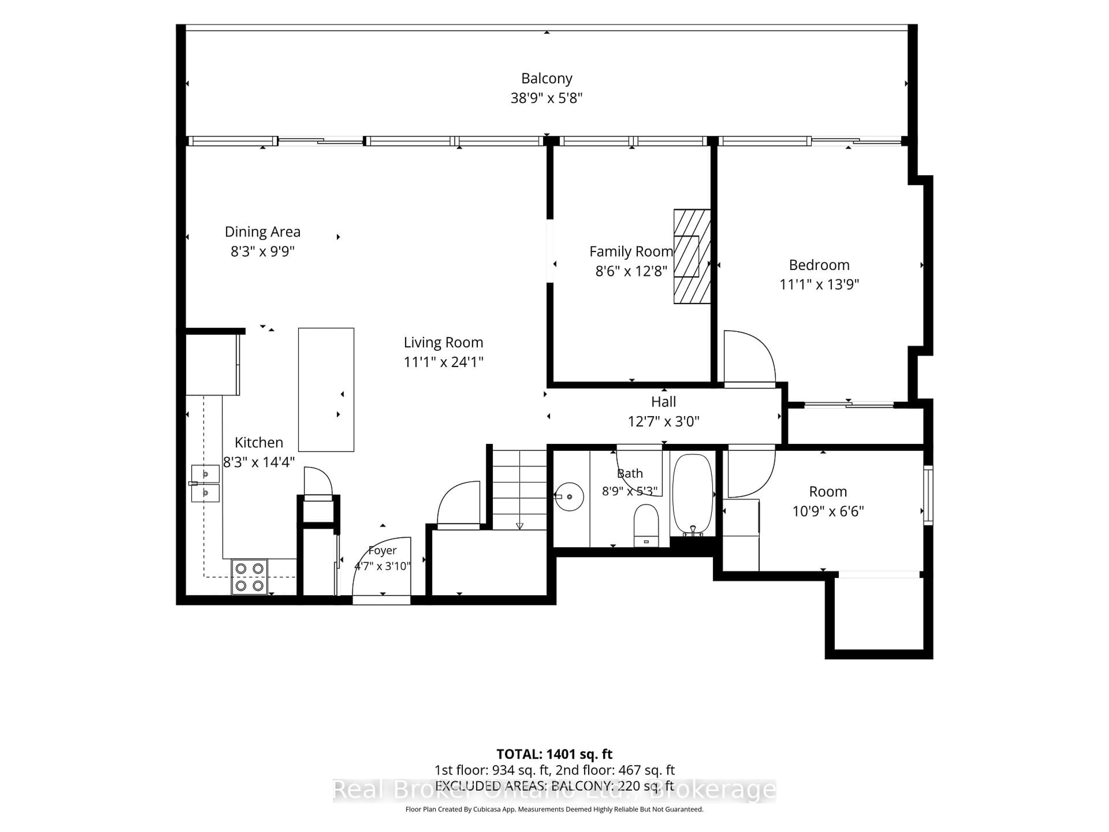 Floor plan for 50 Richmond St #623, Oshawa Ontario L1G 7C7