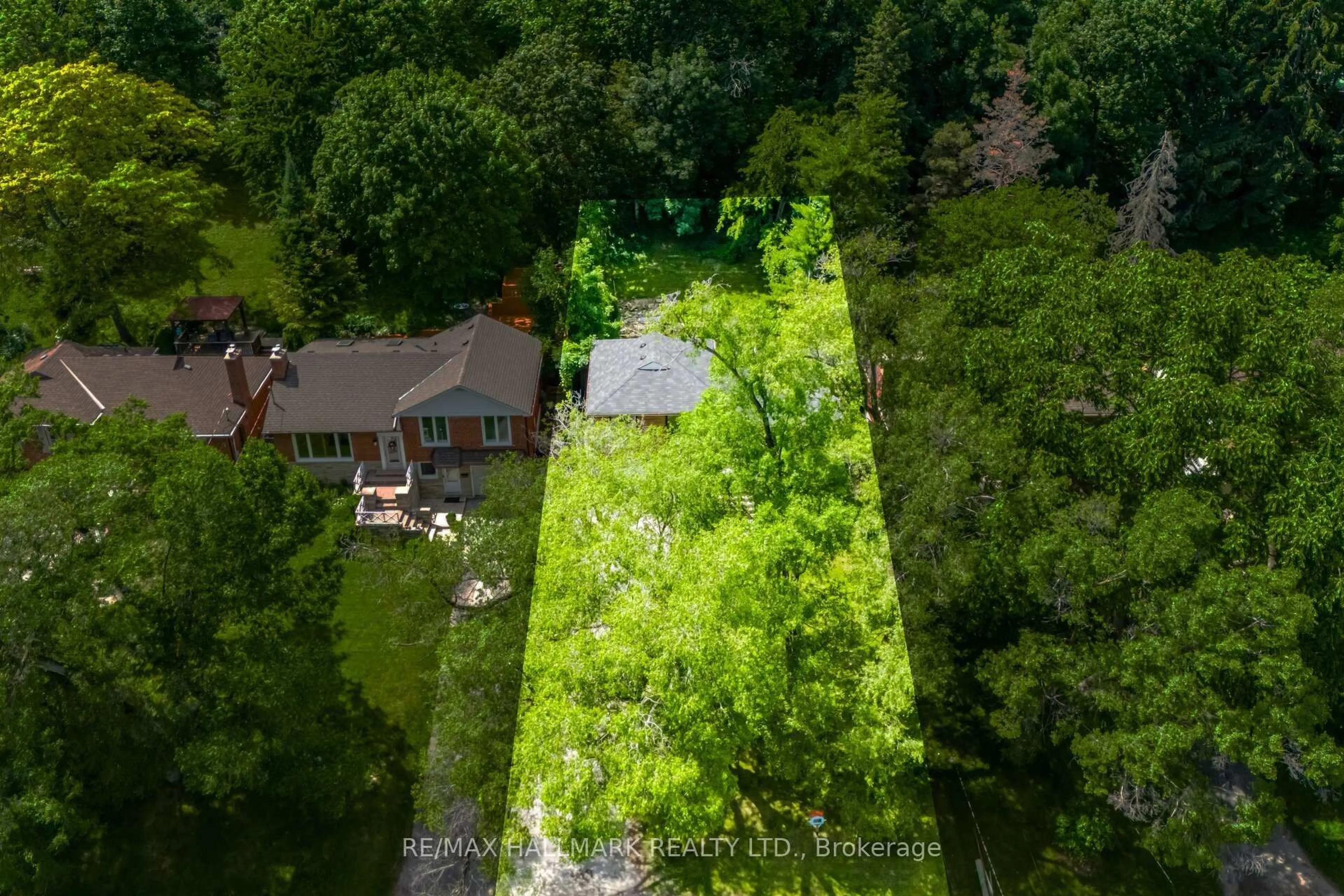 A pic from outside/outdoor area/front of a property/back of a property/a pic from drone, forest/trees view for 42 Catalina Dr, Toronto Ontario M1M 1K6